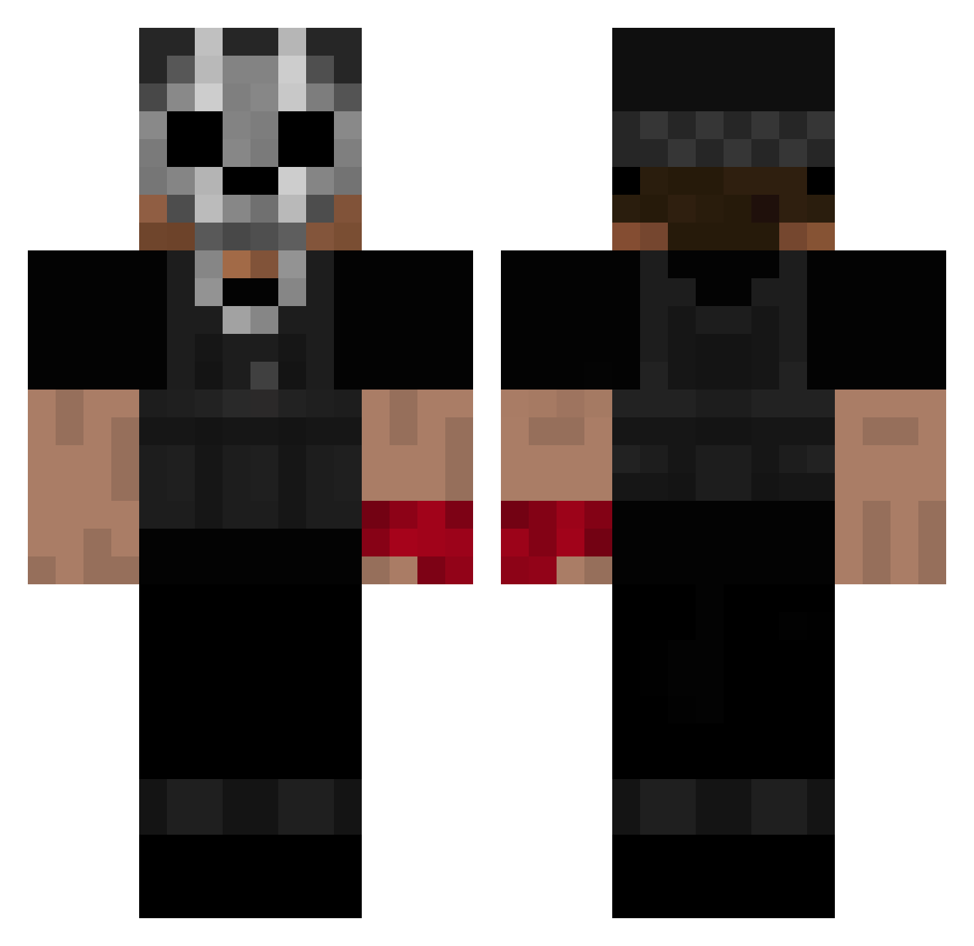 wohfol Minecraft skin, front and back view
