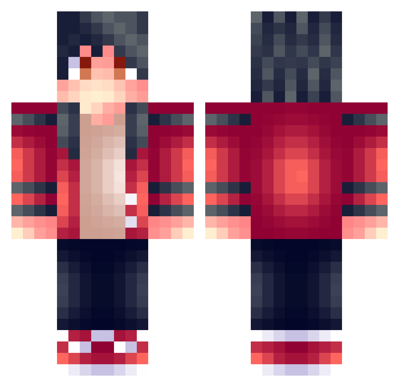 KikiBoyWonder Minecraft skin, front and back view