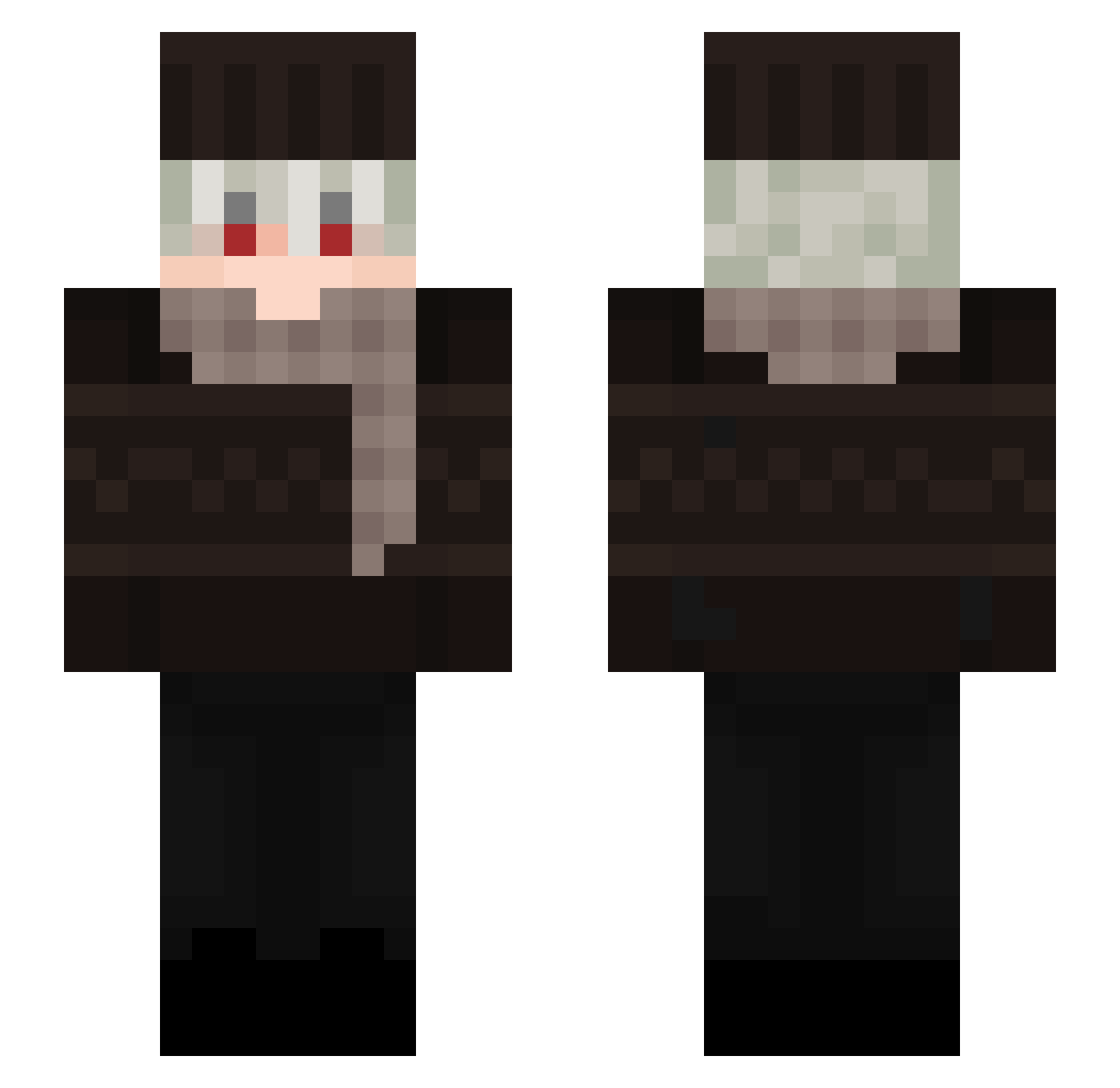 _Magma Minecraft skin, front and back view