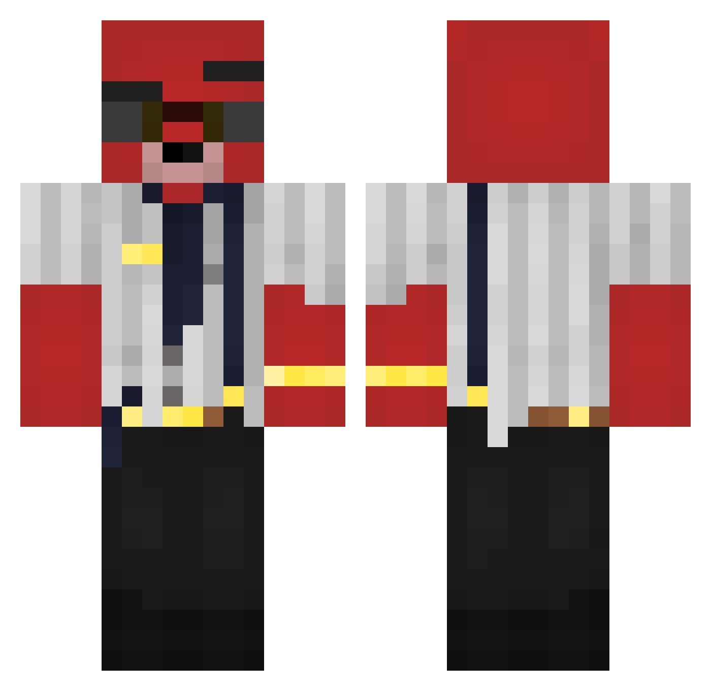 hmelnoiFOX Minecraft skin, front and back view