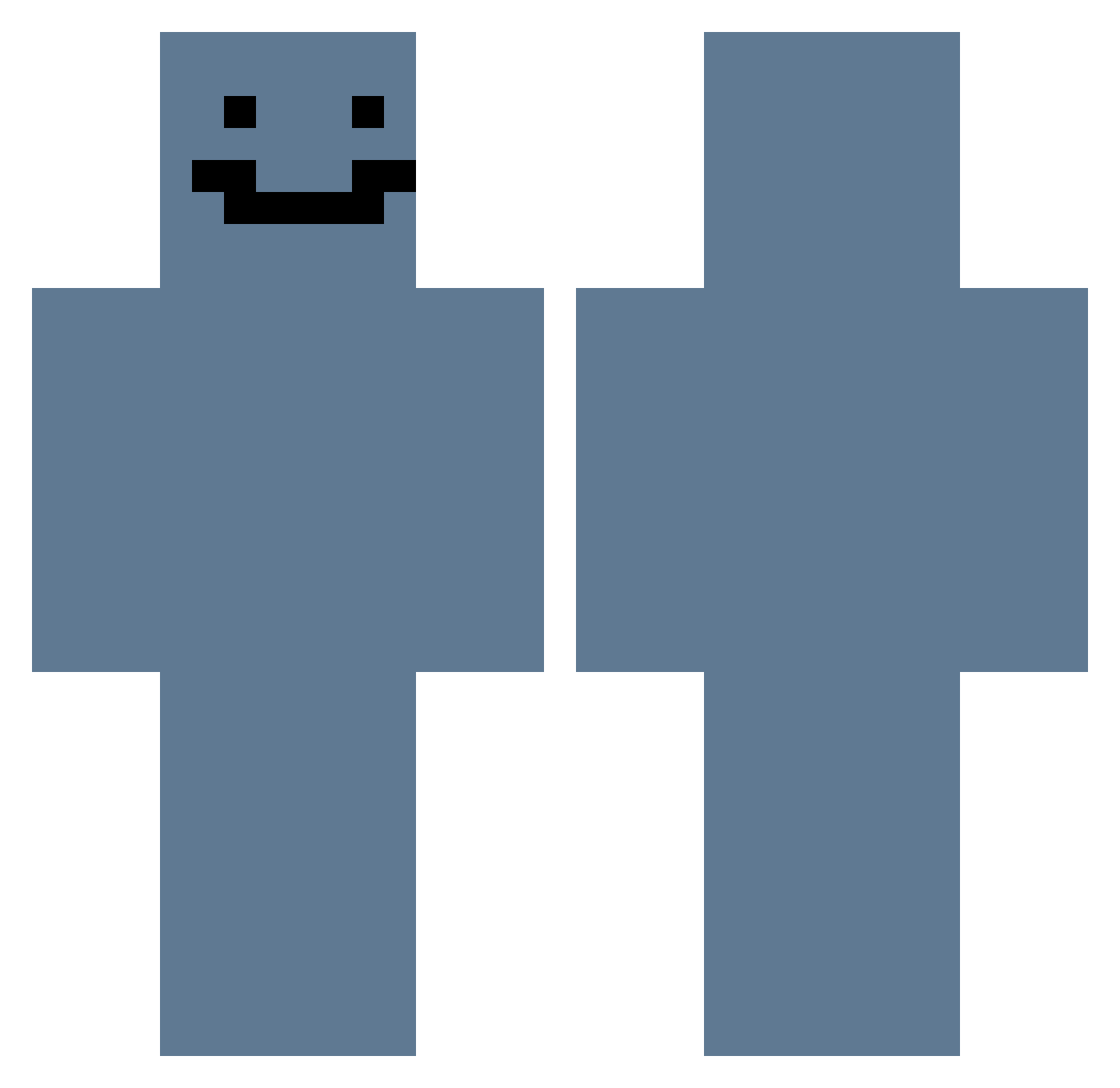 GamerGuinea Minecraft skin, front and back view
