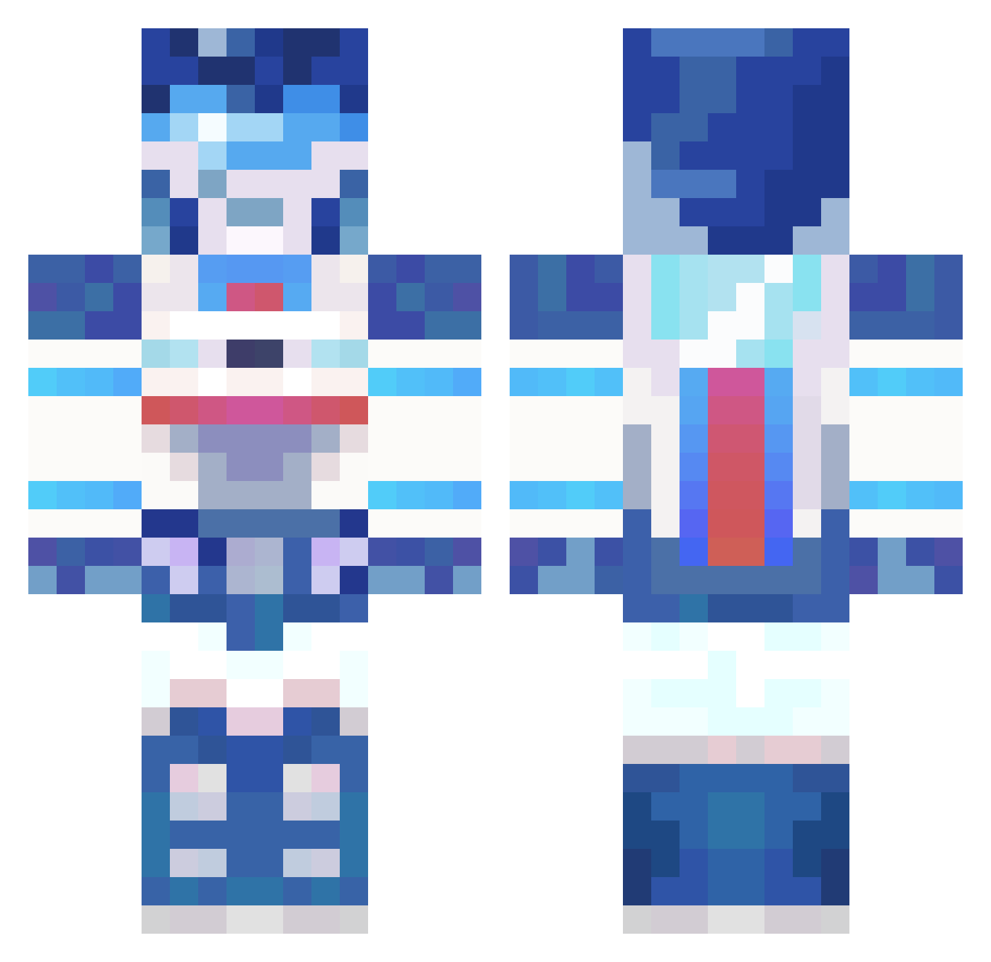 APP3LJUiCE Minecraft skin, front and back view