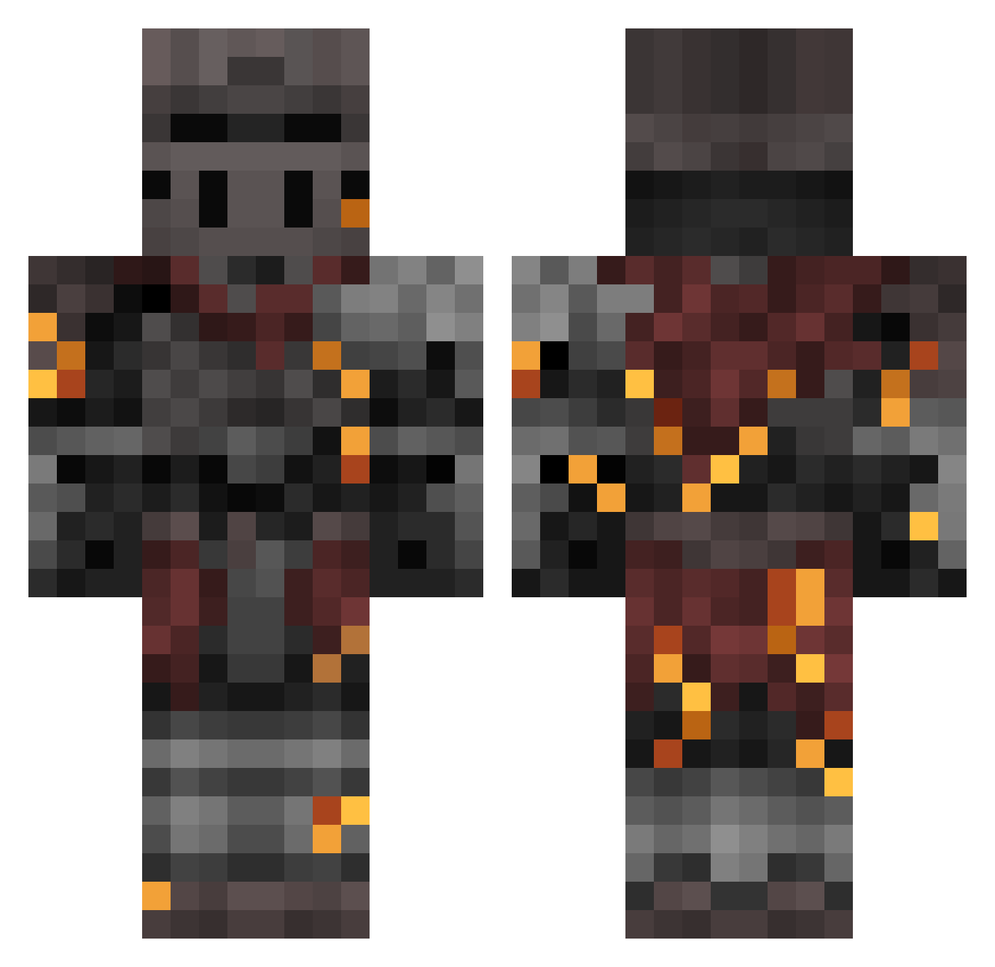 AstroBari Minecraft skin, front and back view