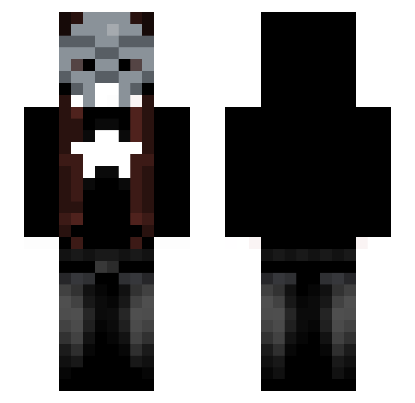 ghettos Minecraft skin, front and back view