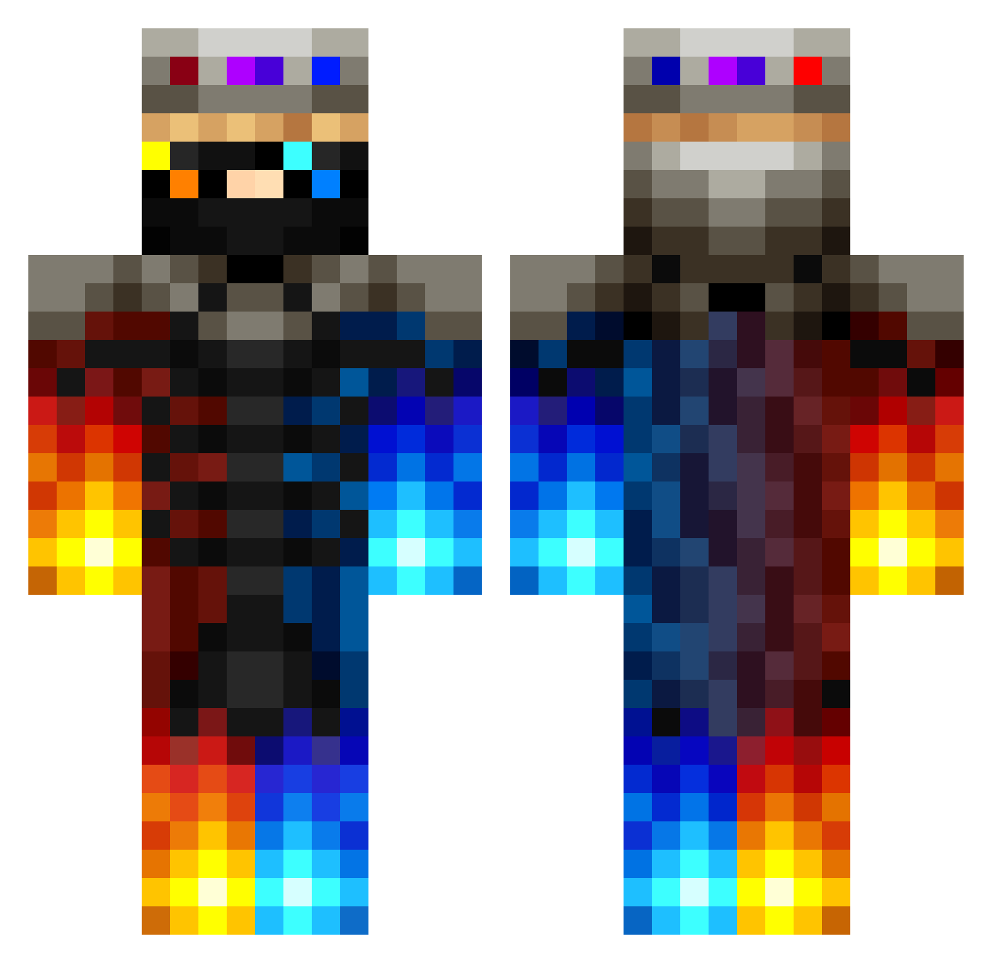 Rhinar Minecraft skin, front and back view