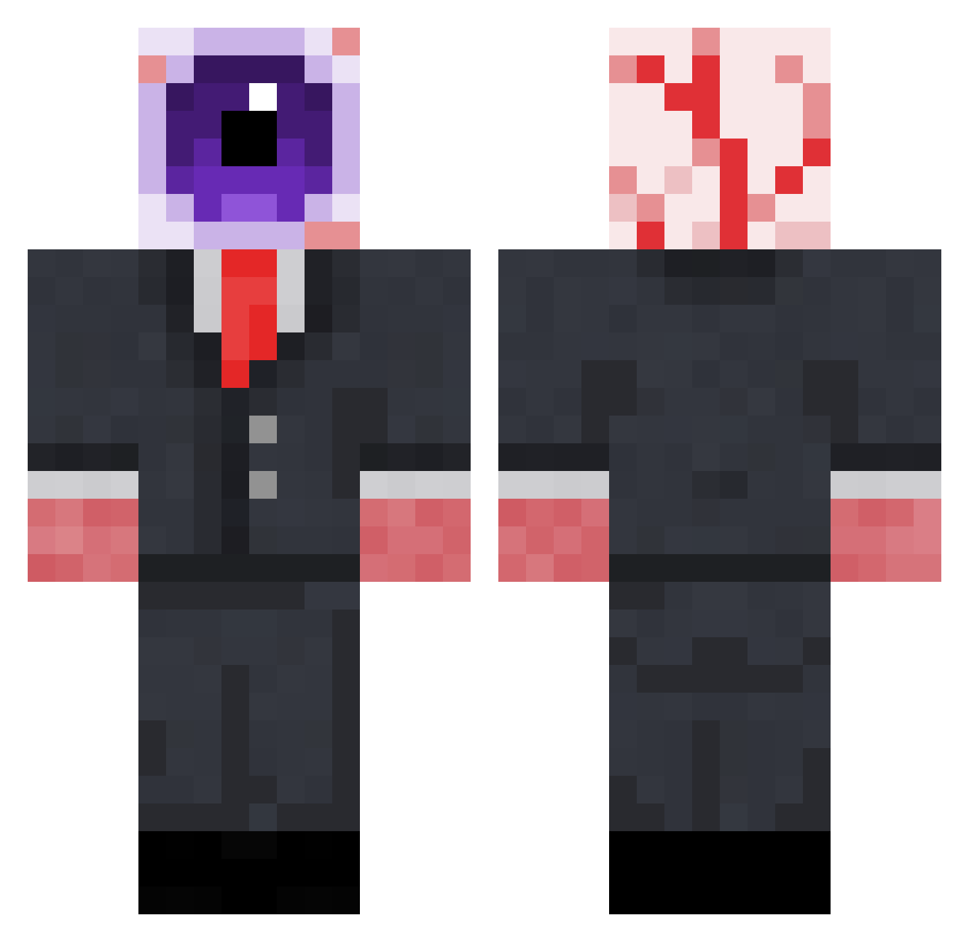 Chawnk Minecraft skin, front and back view