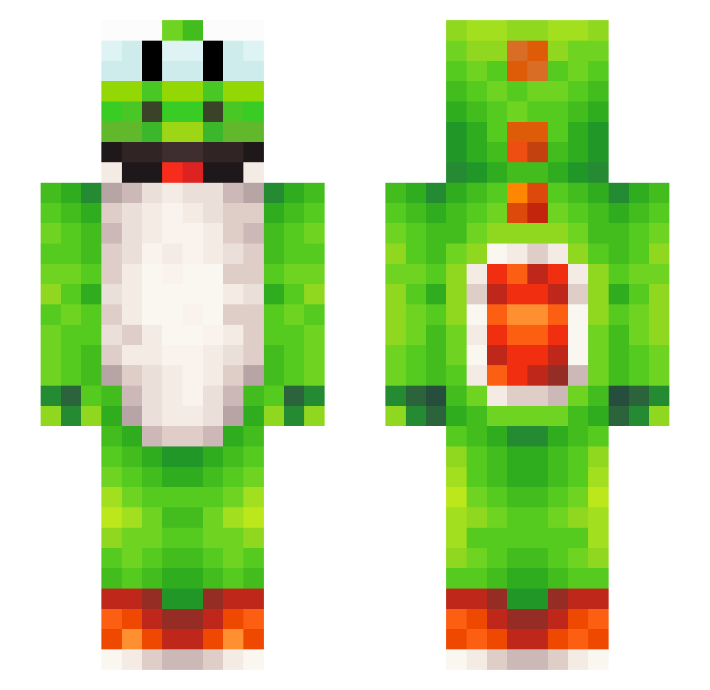 Scrumphly Minecraft skin, front and back view