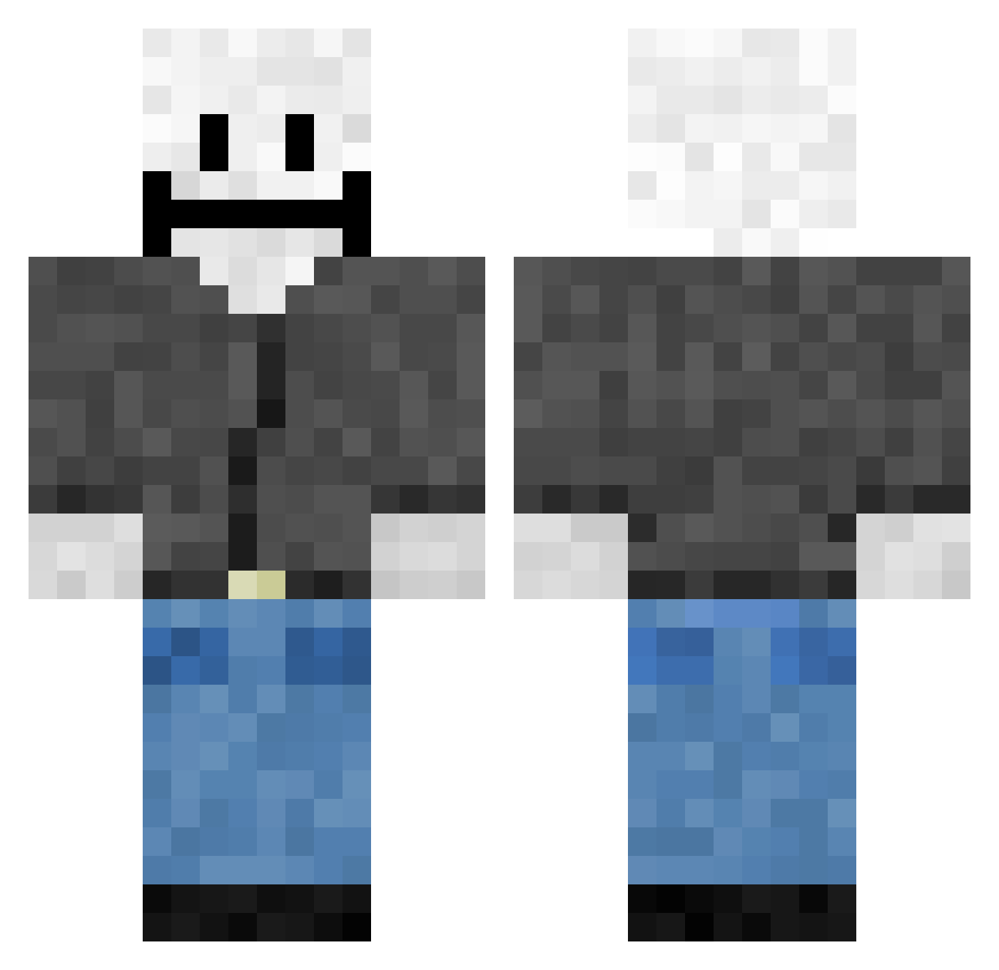 Chondrule Minecraft skin, front and back view