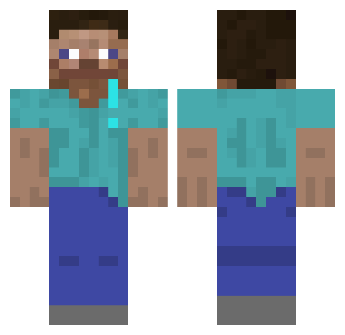 Kristian_NL Minecraft skin, front and back view