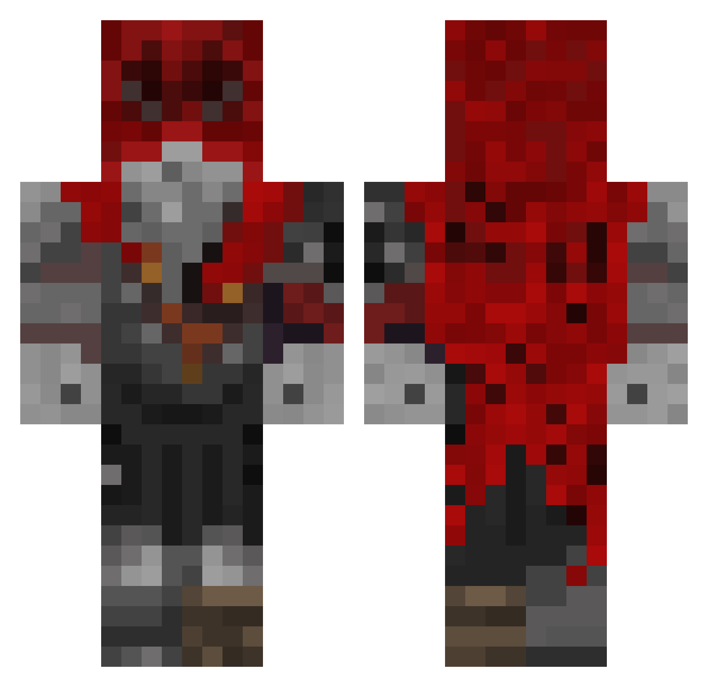 okseb Minecraft skin, front and back view