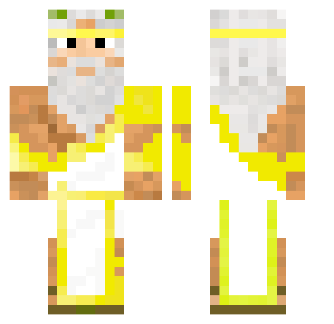 Caleceus Minecraft skin, front and back view