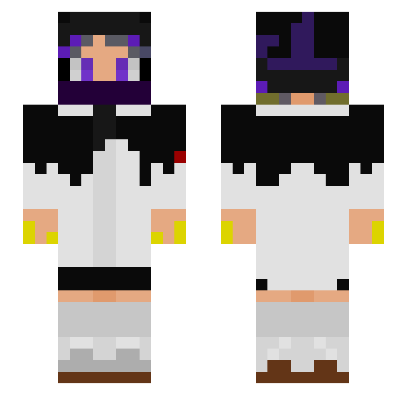 Furmistine Minecraft skin, front and back view
