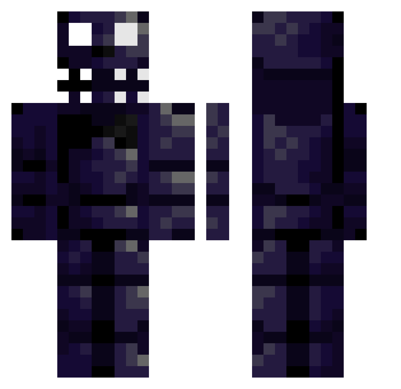 TtvElephant Minecraft skin, front and back view