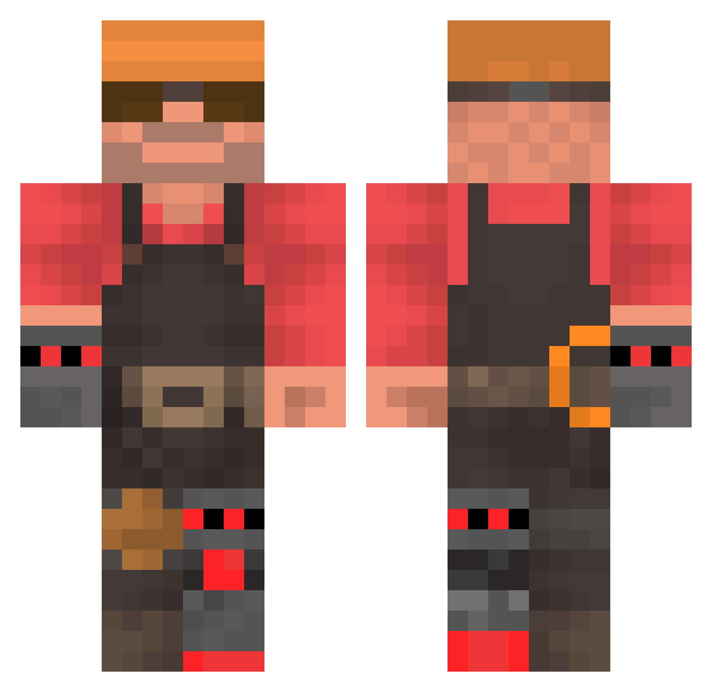 Aban1ne Minecraft skin, front and back view