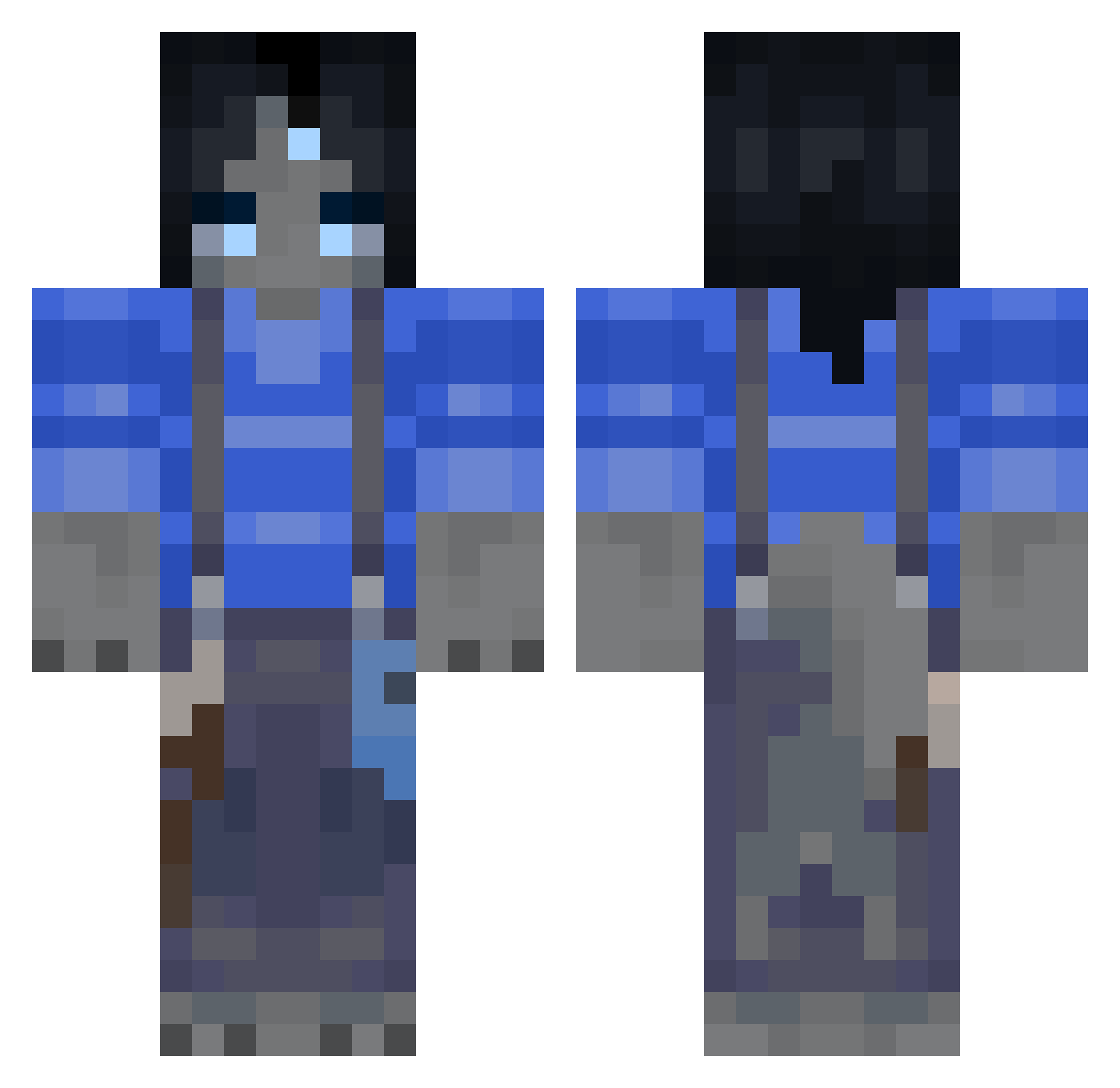Thropple Minecraft skin, front and back view