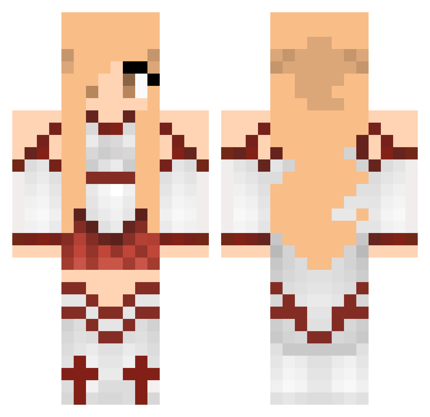 KjellMagAsuna Minecraft skin, front and back view