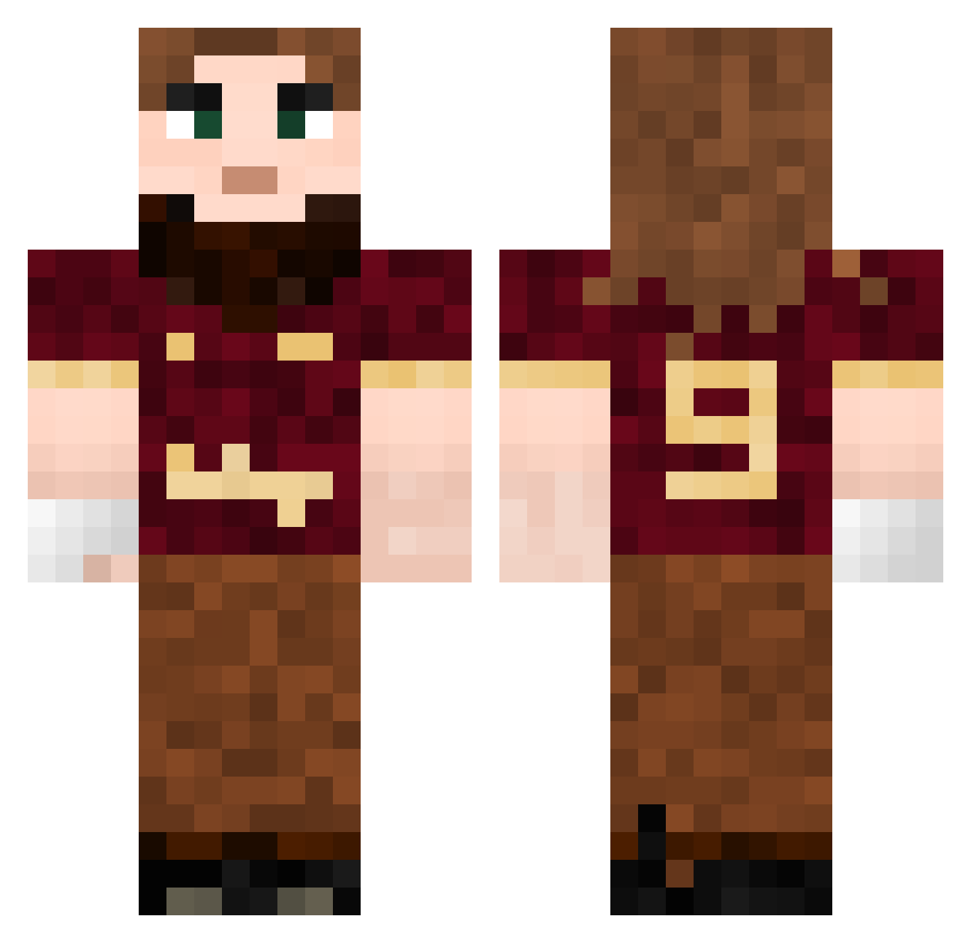 RaymKujo Minecraft skin, front and back view
