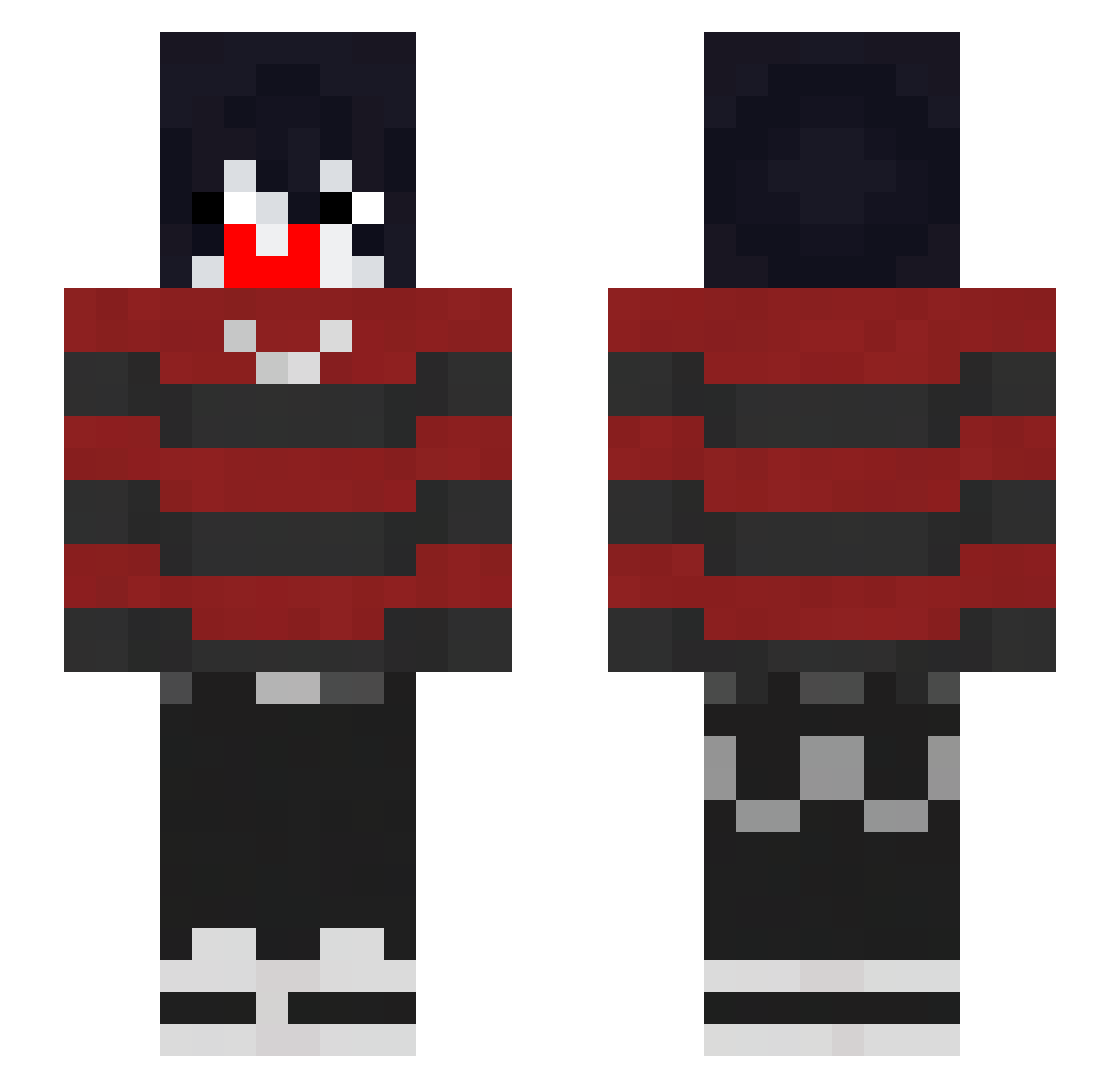 Kabebra228 Minecraft skin, front and back view