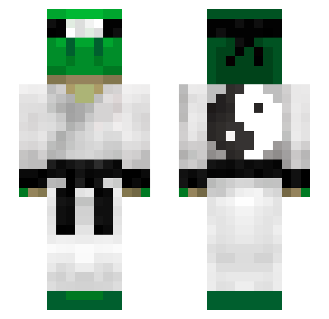 XWhiteG Minecraft skin, front and back view