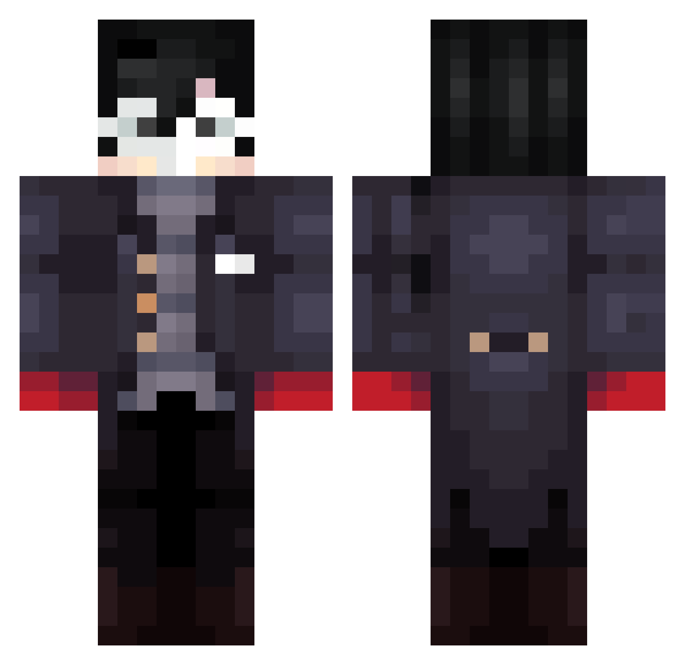 k3lpish Minecraft skin, front and back view