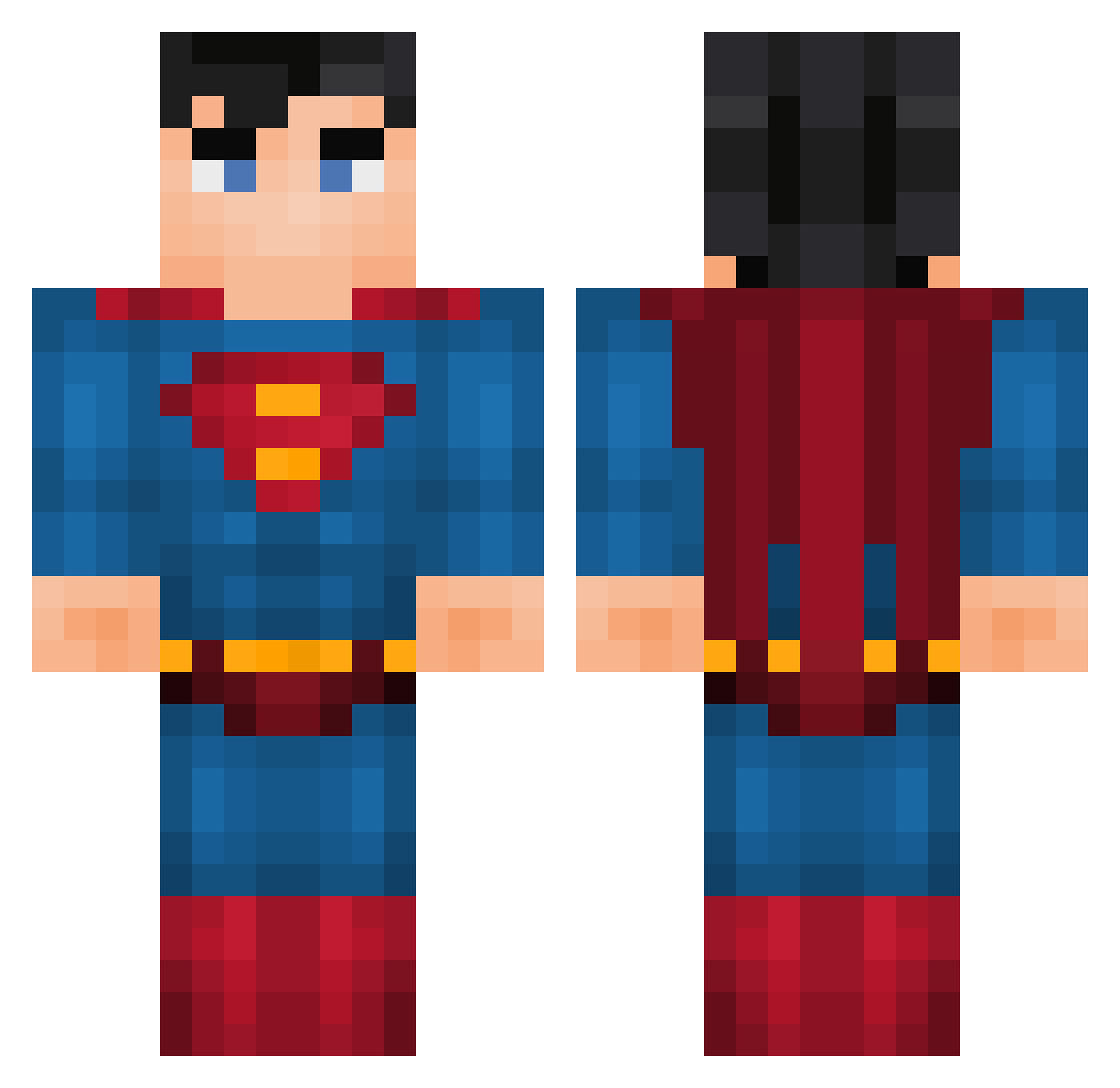 Zeusooy Minecraft skin, front and back view