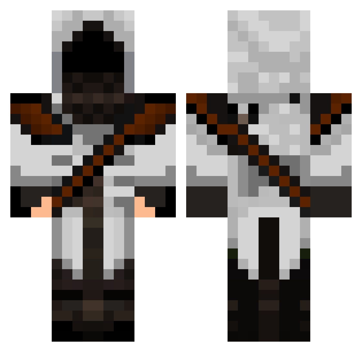 Doflamingod Minecraft skin, front and back view
