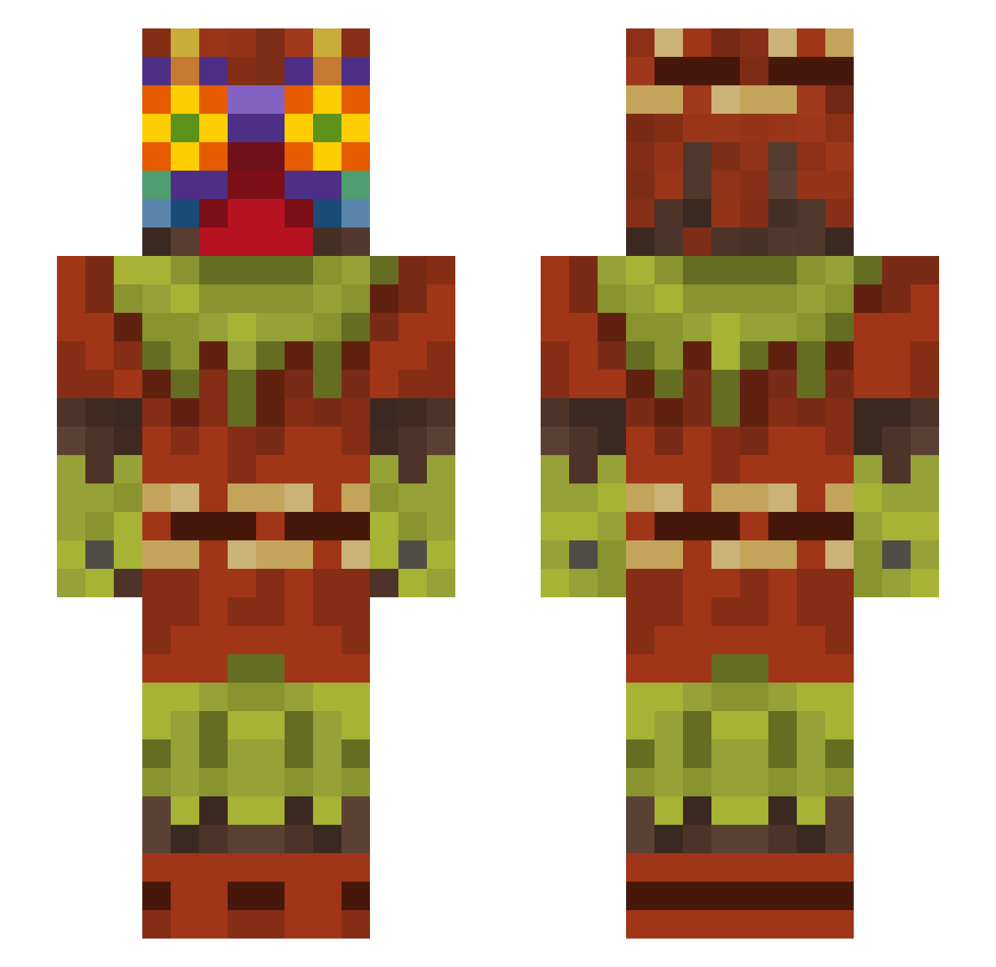 SwaggerDan Minecraft skin, front and back view