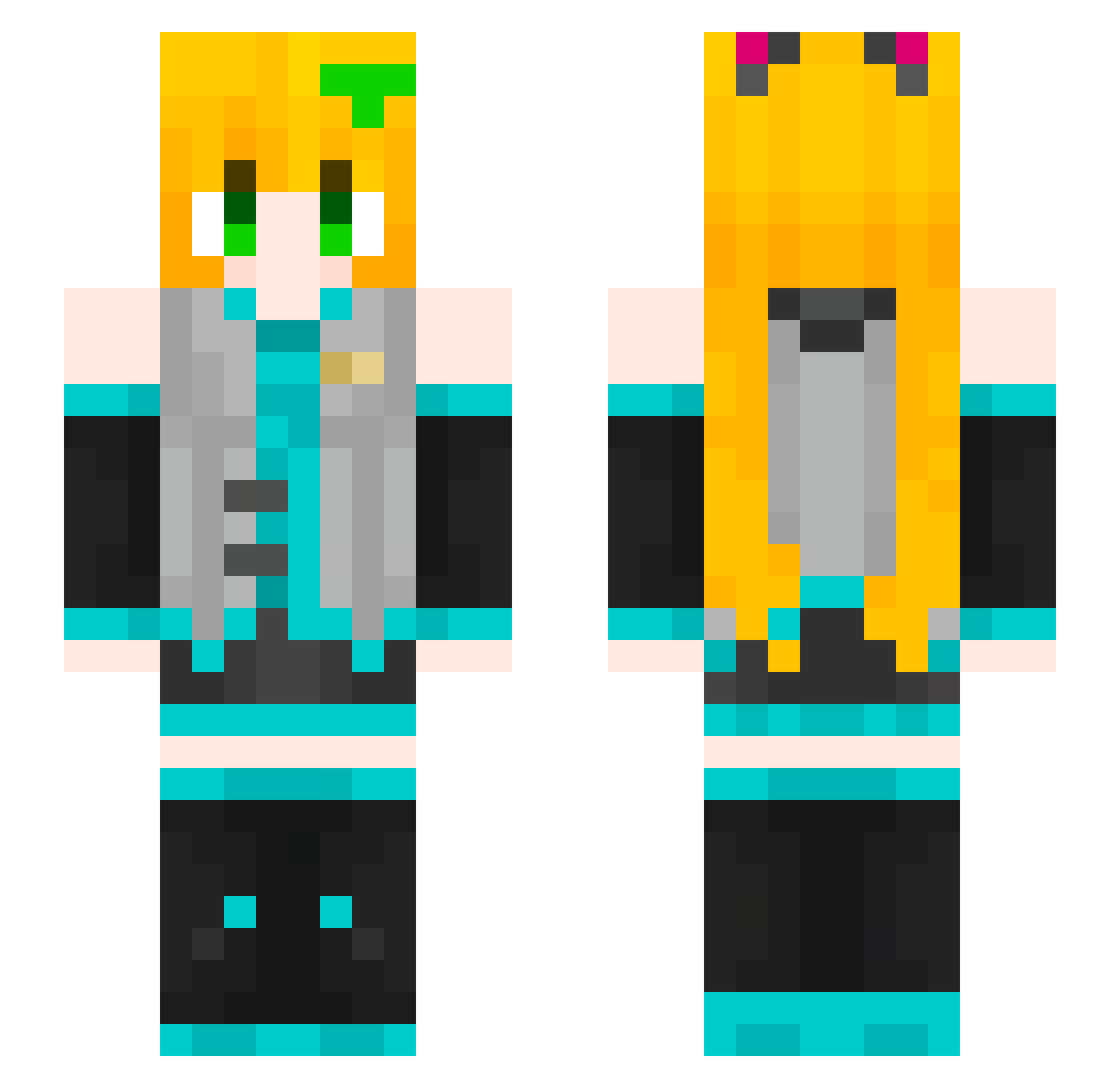 949494 Minecraft skin, front and back view