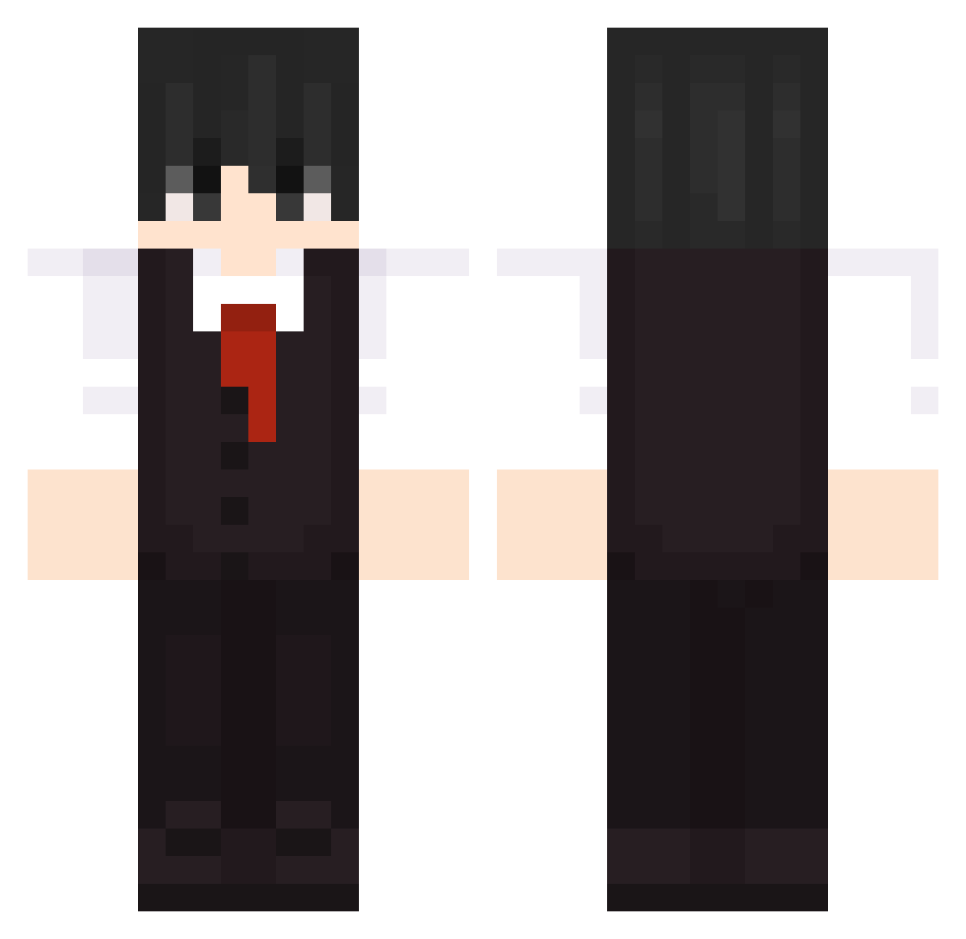 ZZVORK Minecraft skin, front and back view