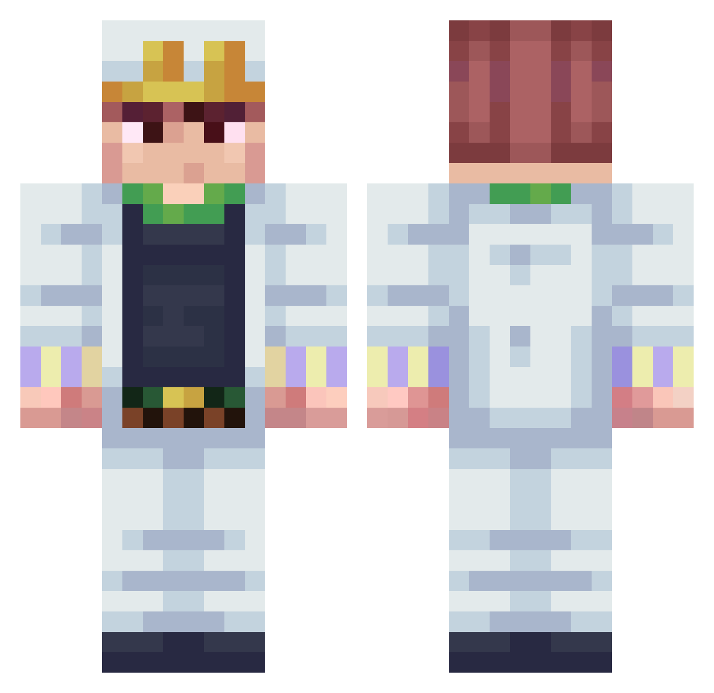 tricksy Minecraft skin, front and back view