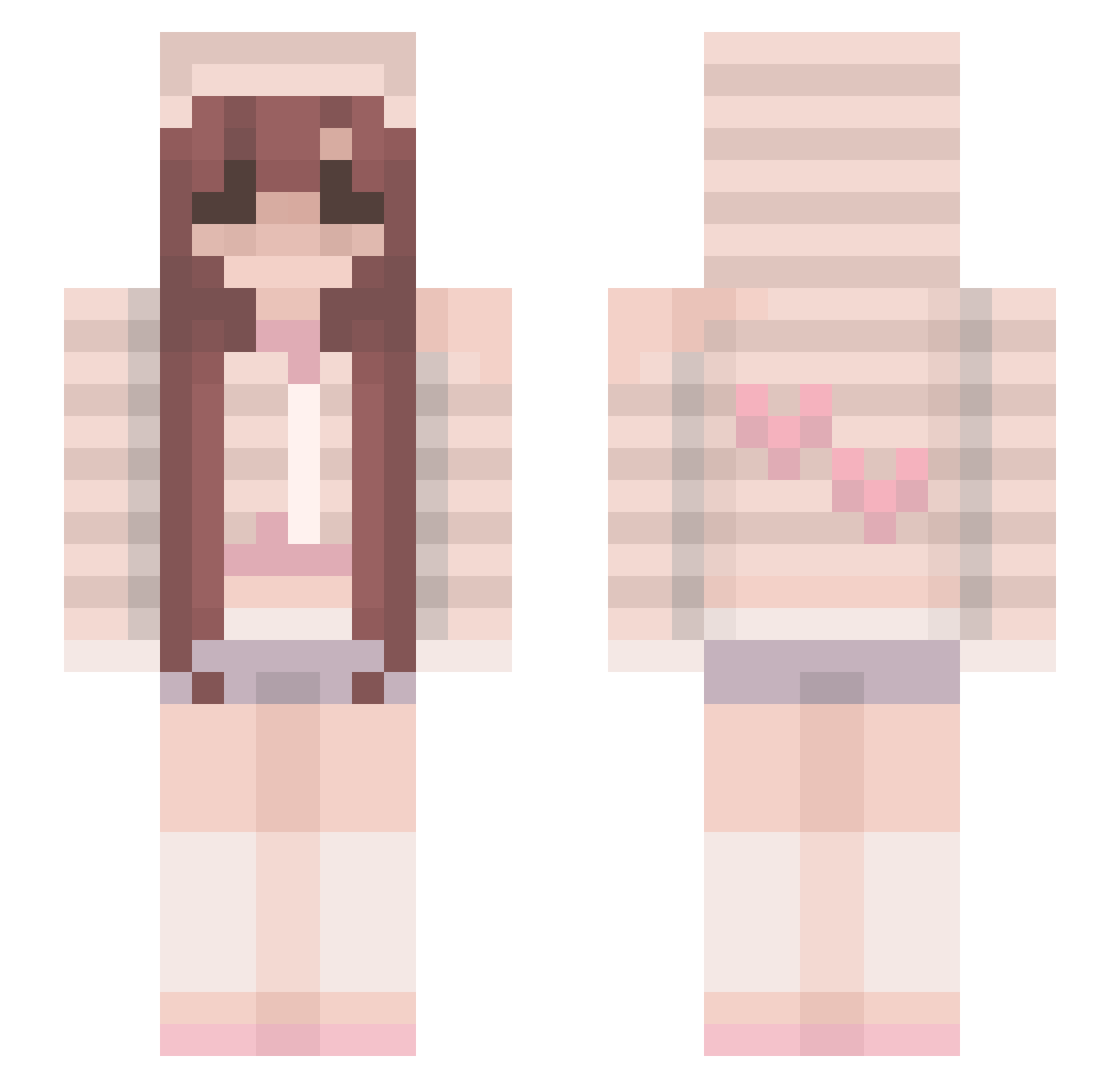 celestiasis Minecraft skin, front and back view
