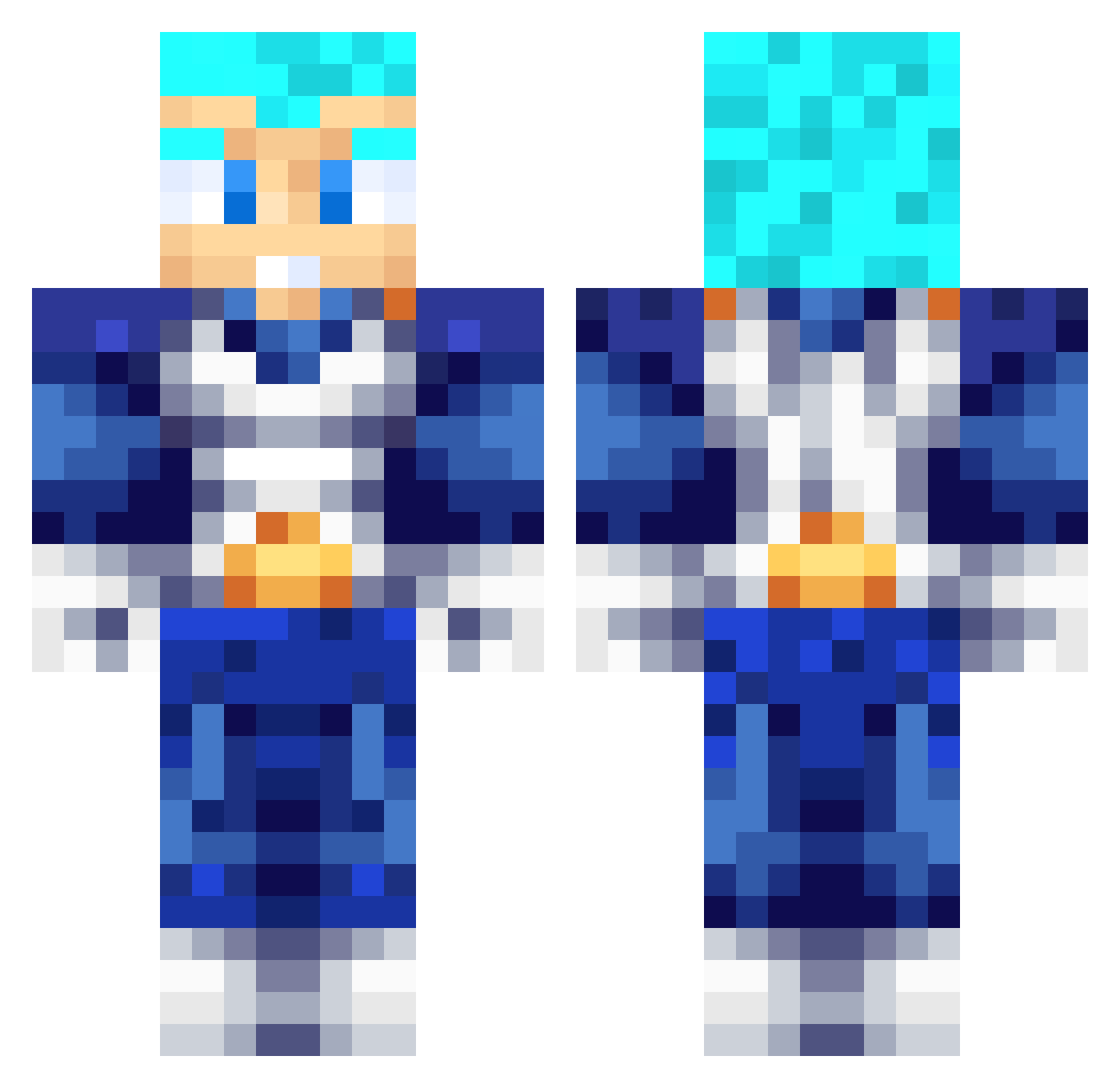 F0rtu Minecraft skin, front and back view