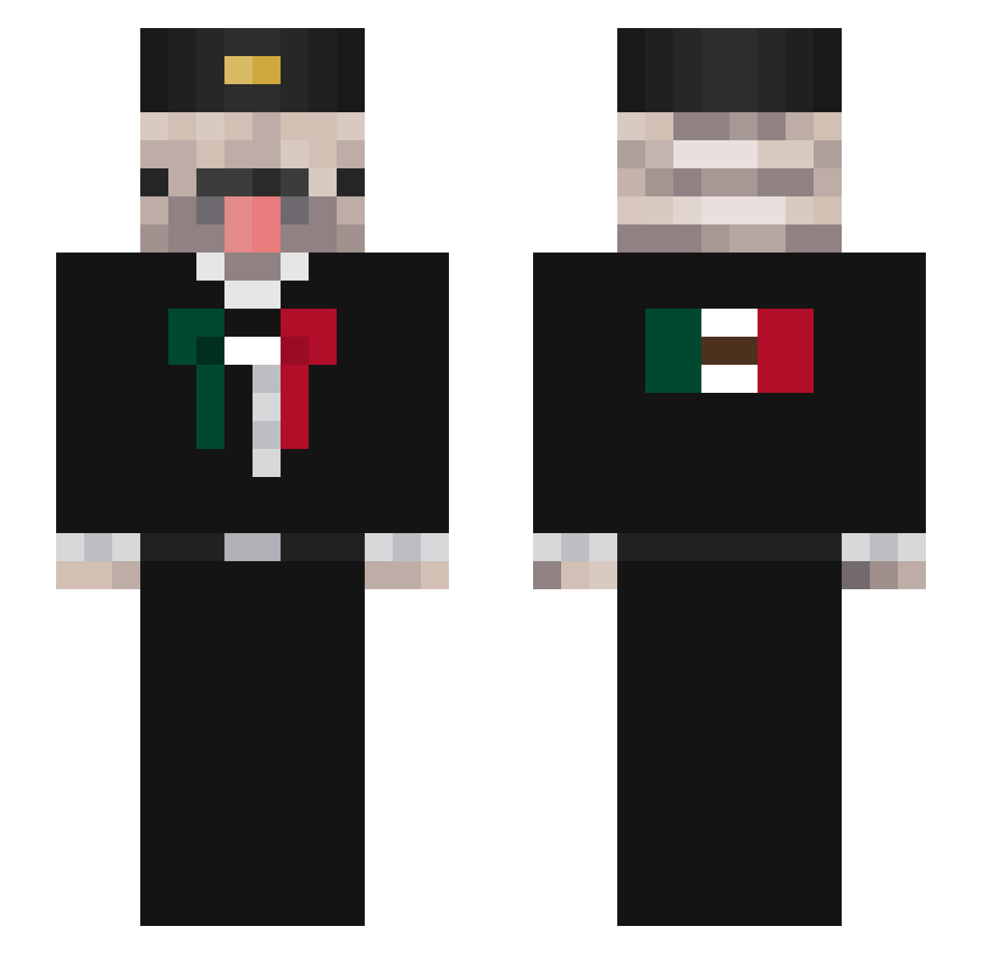 Lejer Minecraft skin, front and back view