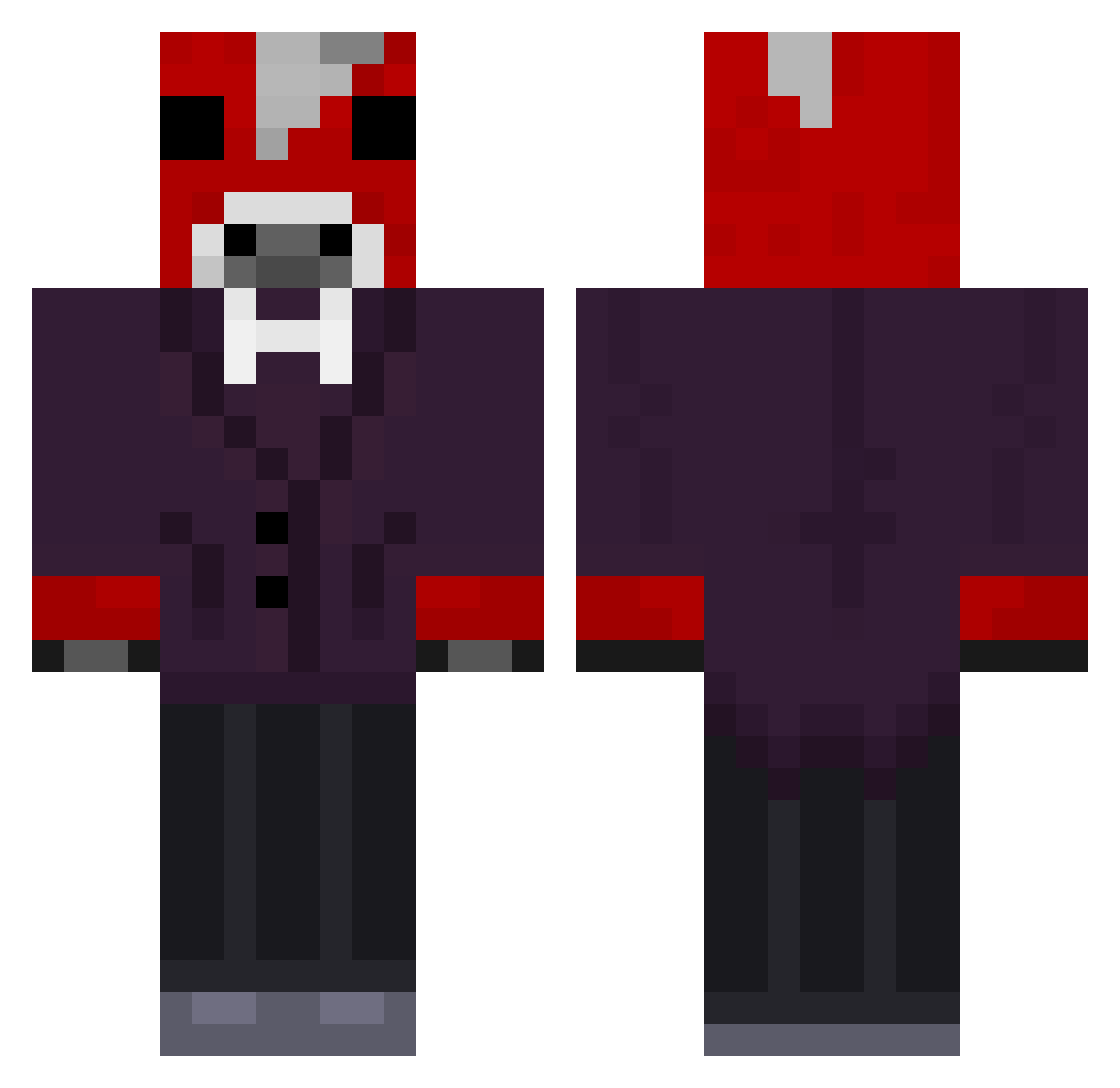 Milestones Minecraft skin, front and back view