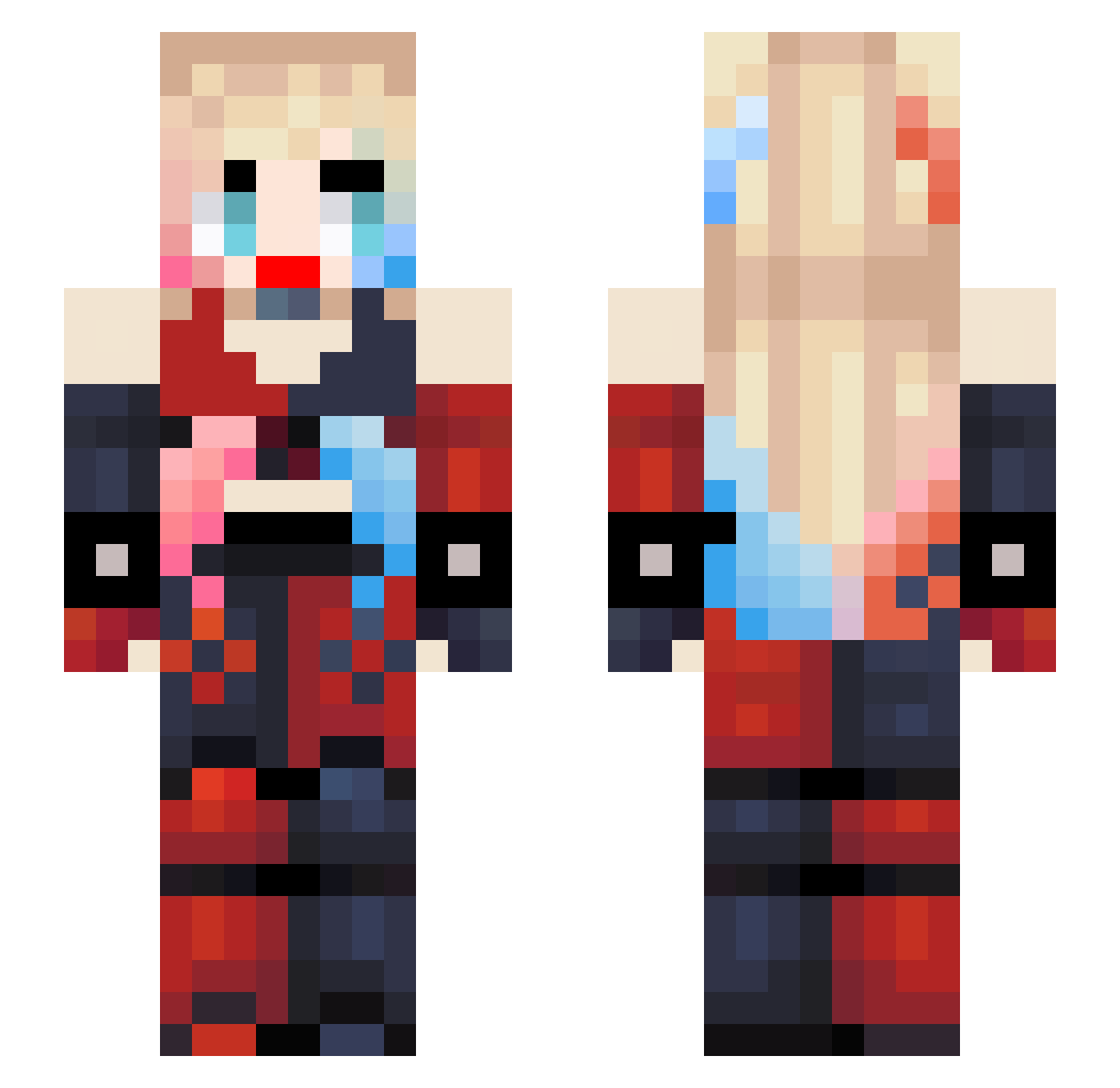 AtomicDoxx Minecraft skin, front and back view