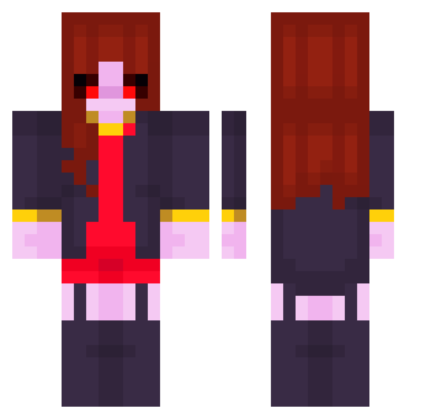 Huskygame33124 Minecraft skin, front and back view