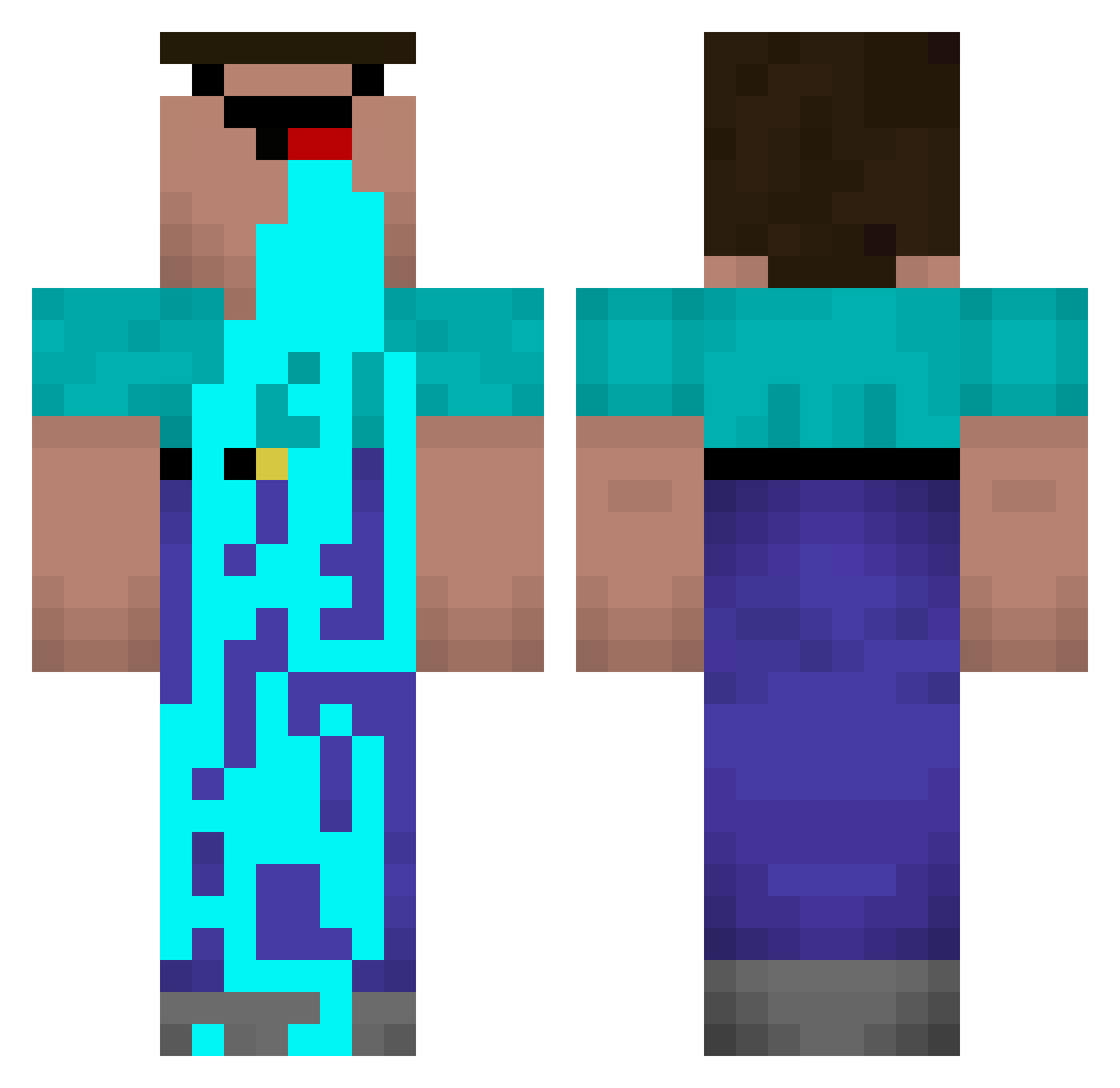 JEIKK Minecraft skin, front and back view