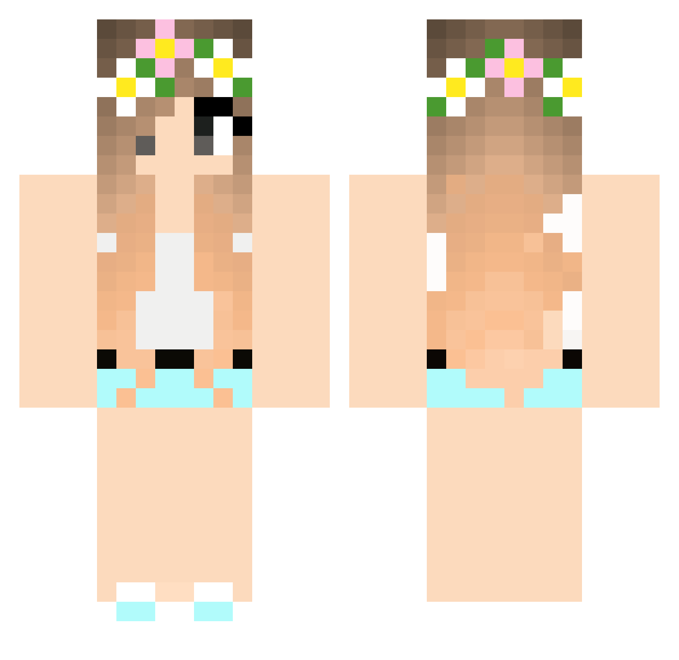 pelkosi Minecraft skin, front and back view