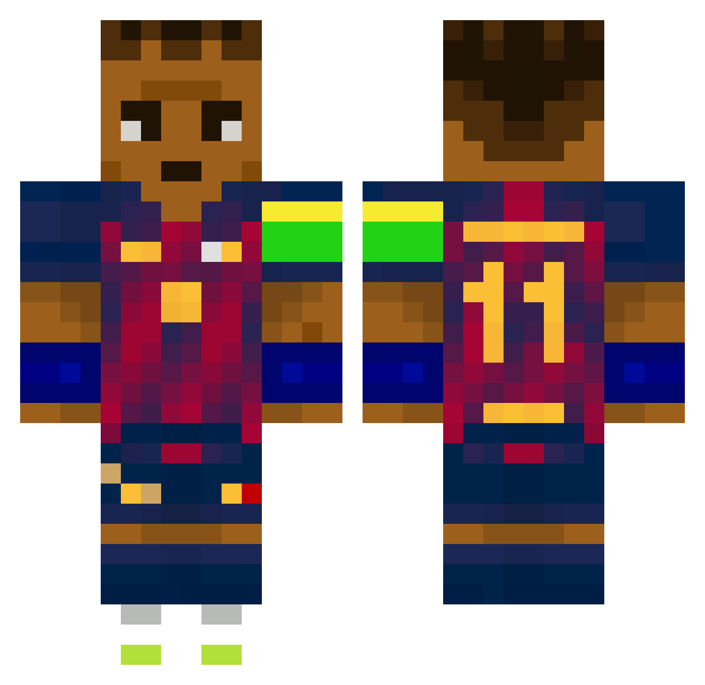 Teyutt Minecraft skin, front and back view
