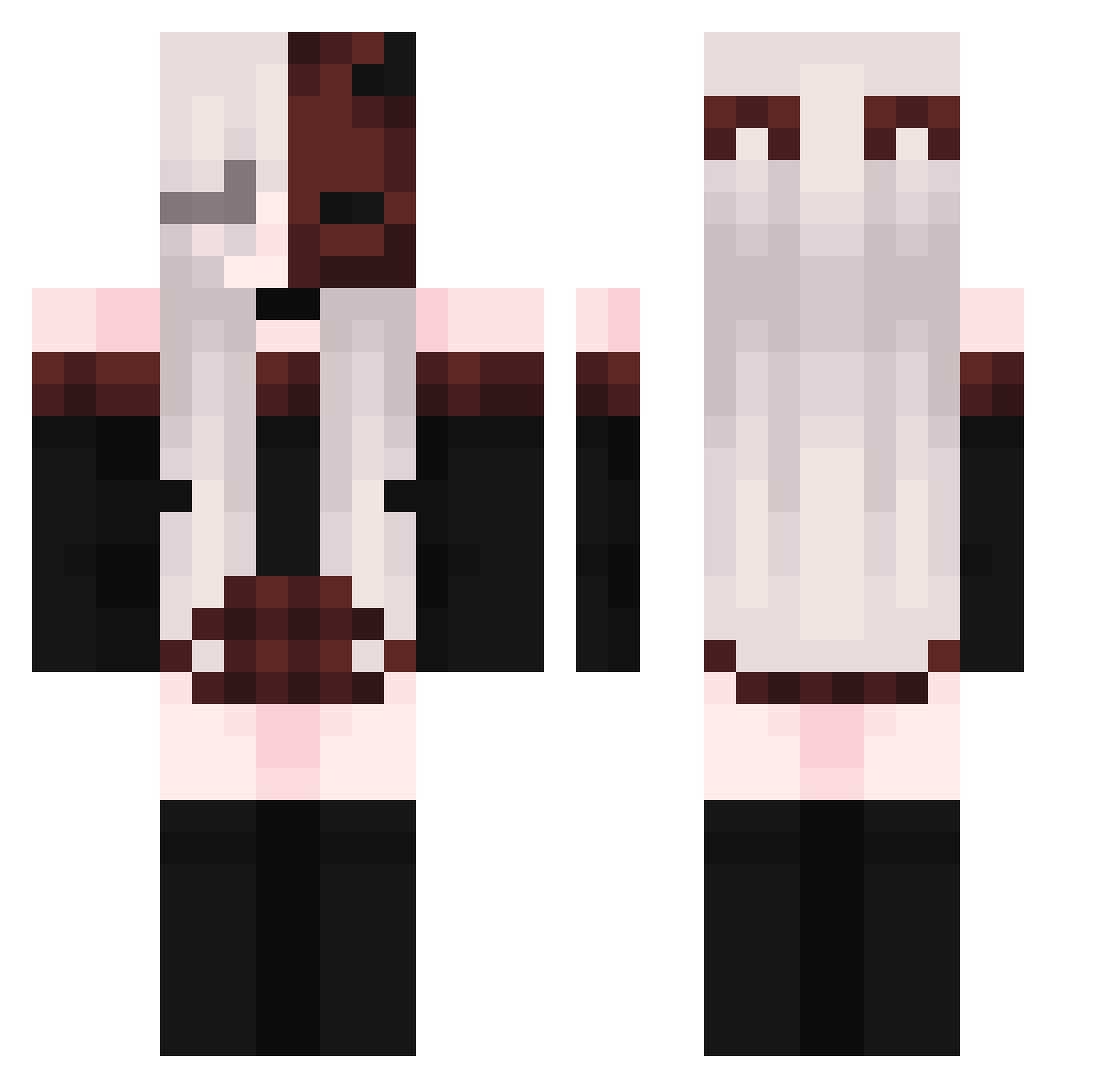 LILLYENTITY Minecraft skin, front and back view