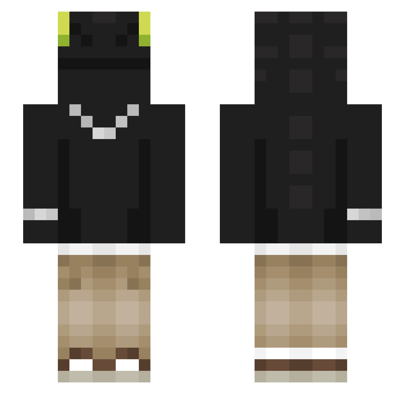 Tryh4rdy Minecraft skin, front and back view