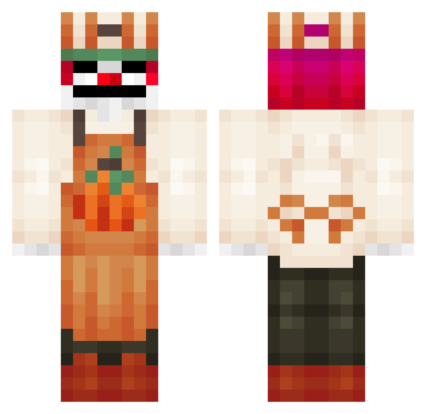 SizArts Minecraft skin, front and back view