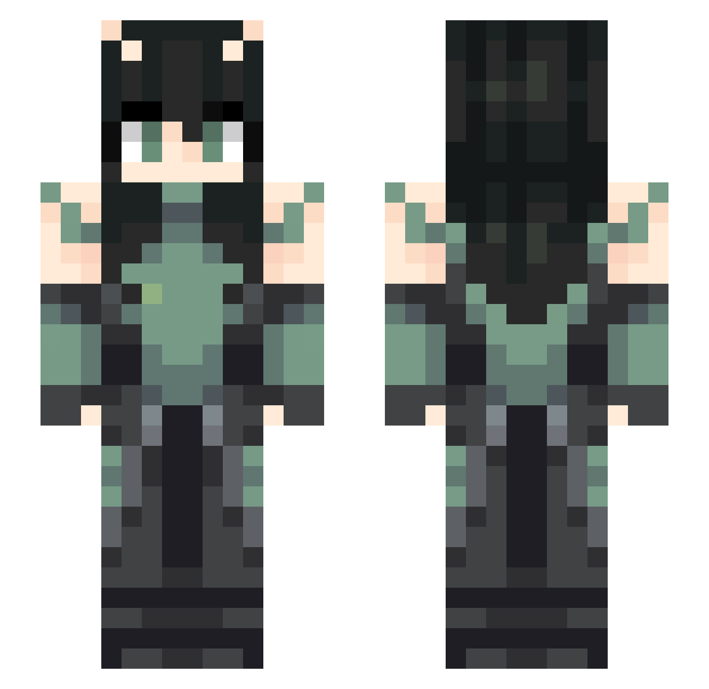 enfauerte Minecraft skin, front and back view