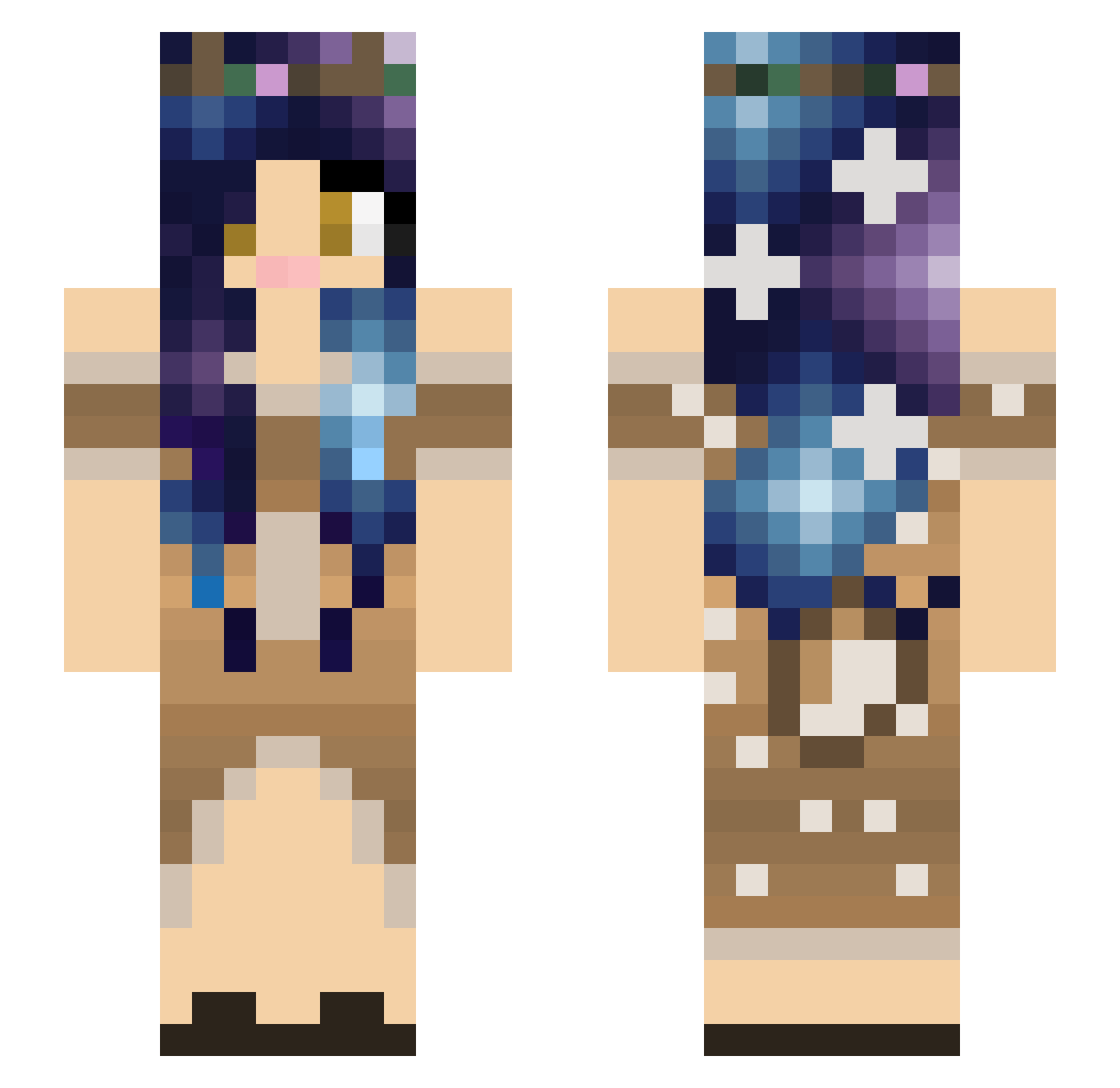 sparkle_doe Minecraft skin, front and back view