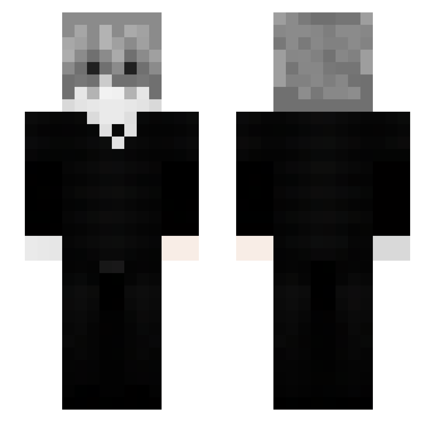 exttazy Minecraft skin, front and back view