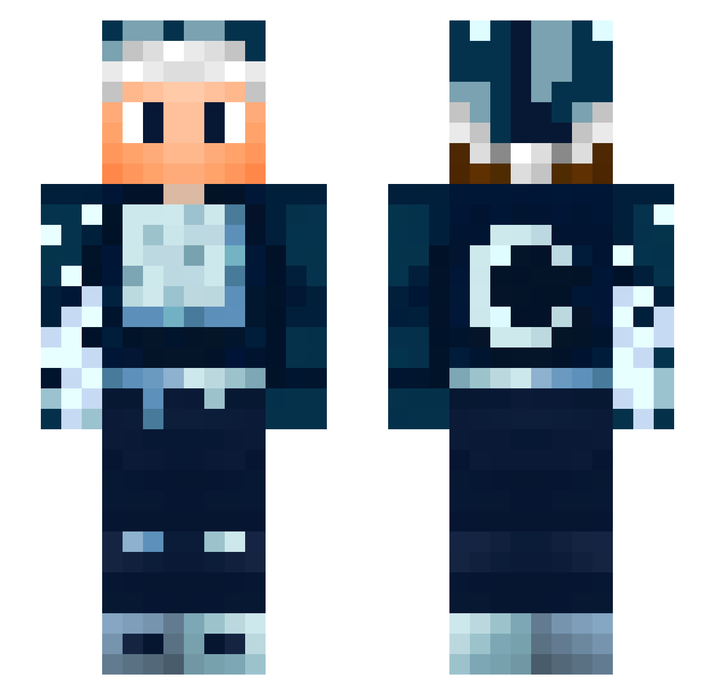 SwrvingMC Minecraft skin, front and back view