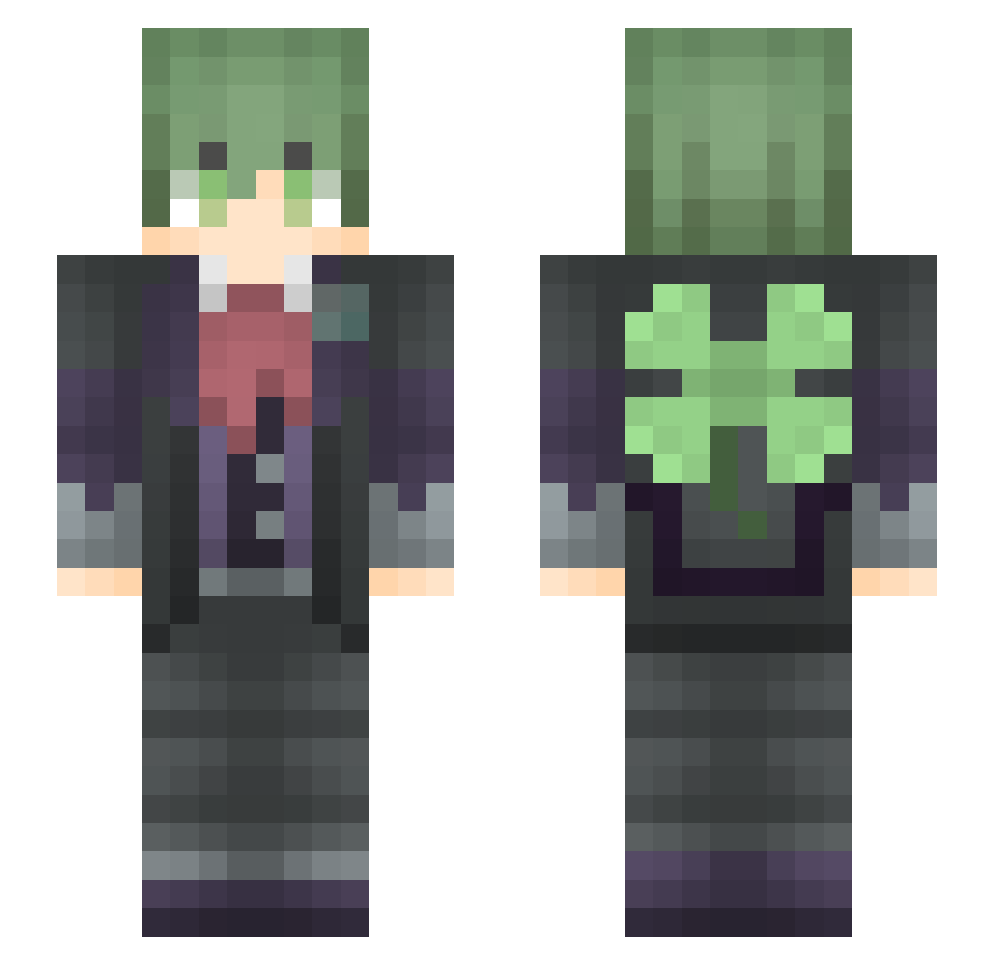 YarickMex Minecraft skin, front and back view