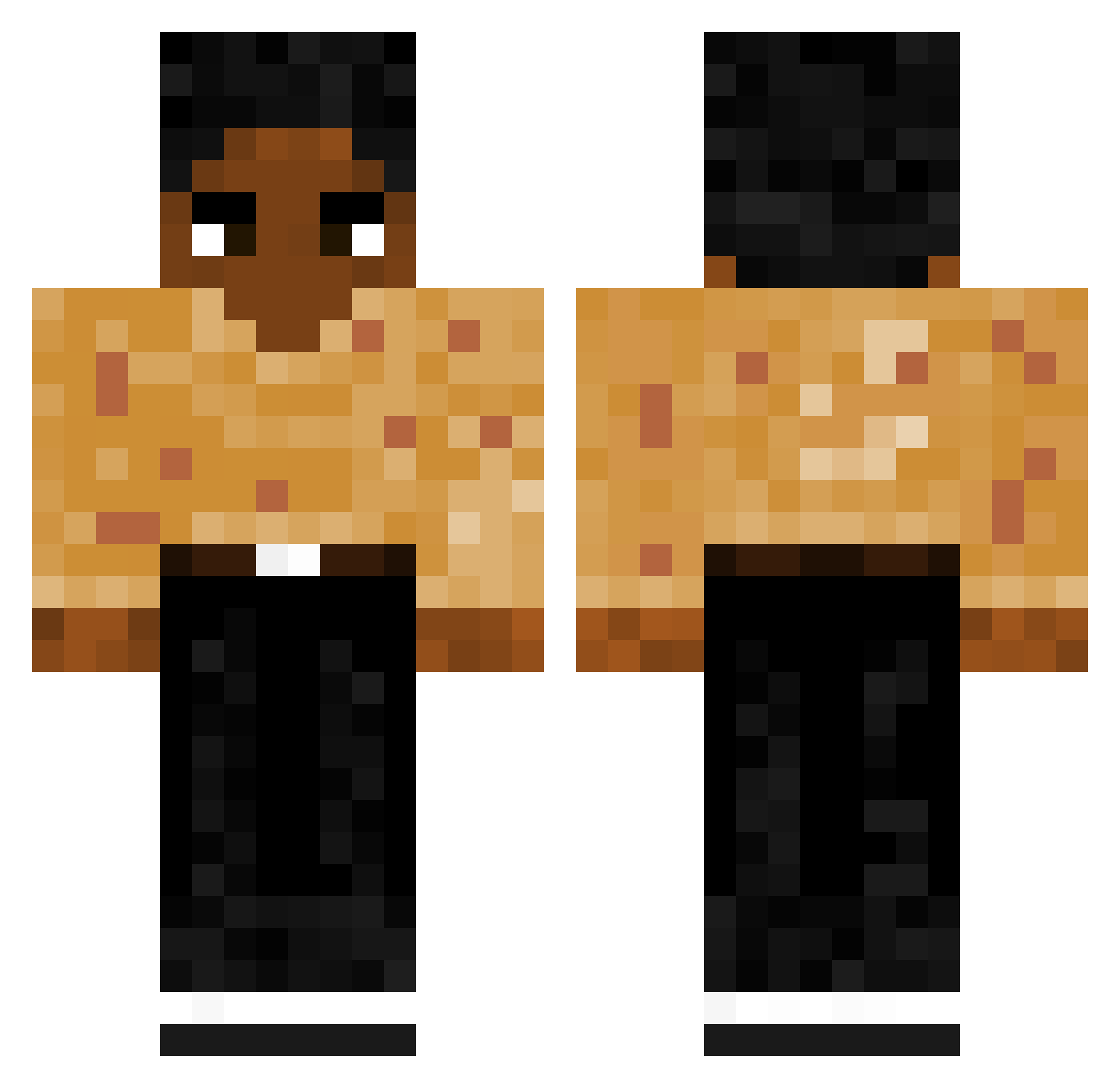 Crxepr Minecraft skin, front and back view