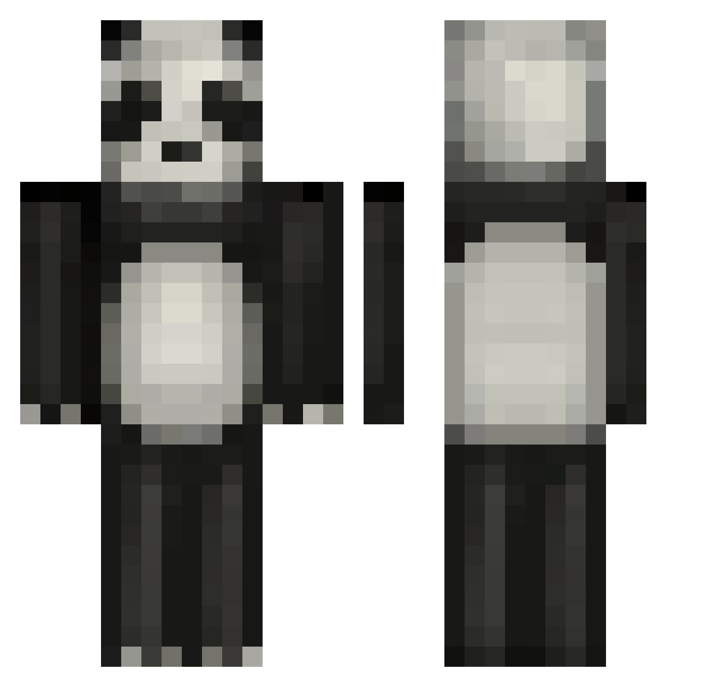 kuyk Minecraft skin, front and back view