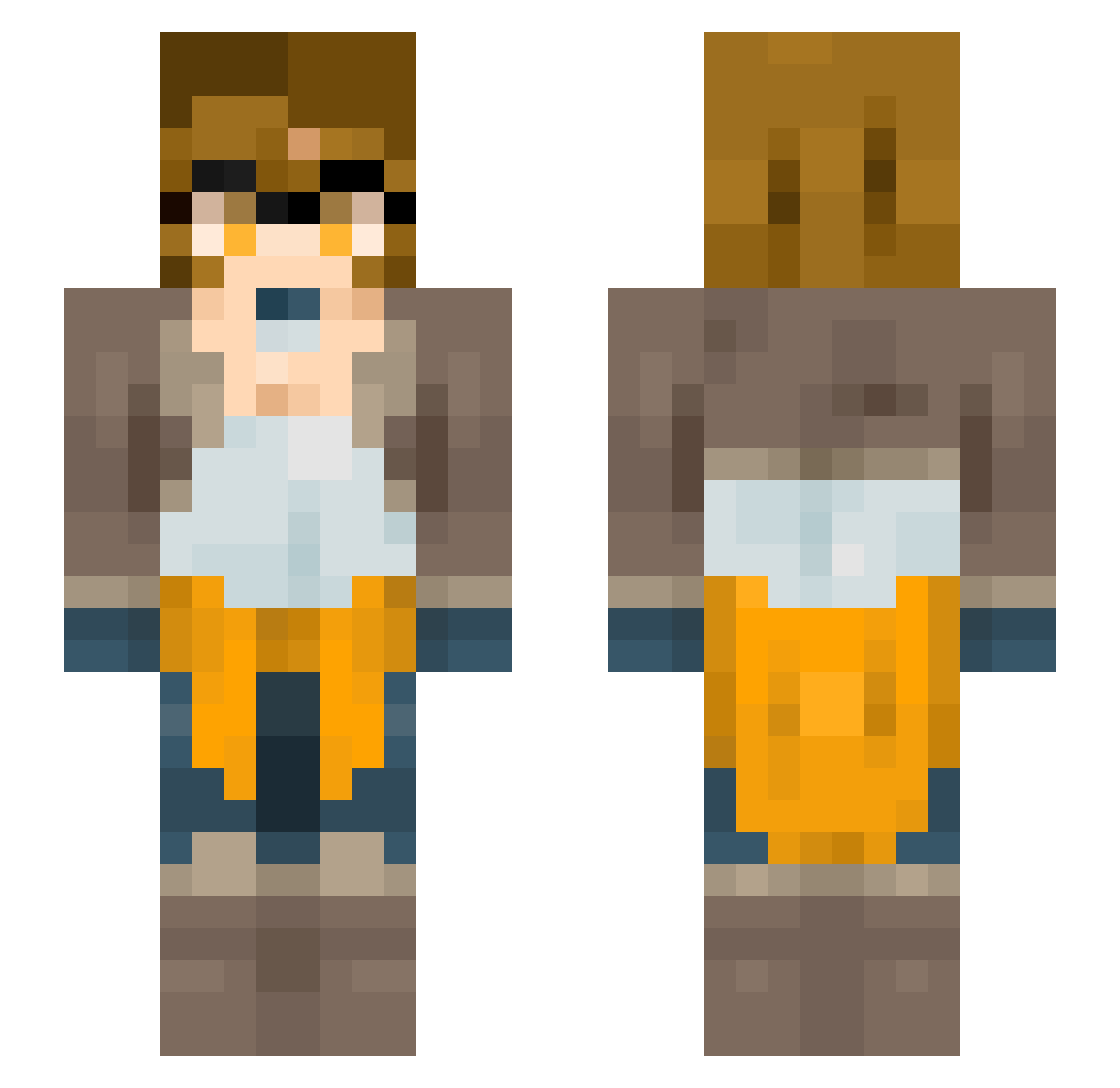 Paraurelian Minecraft skin, front and back view